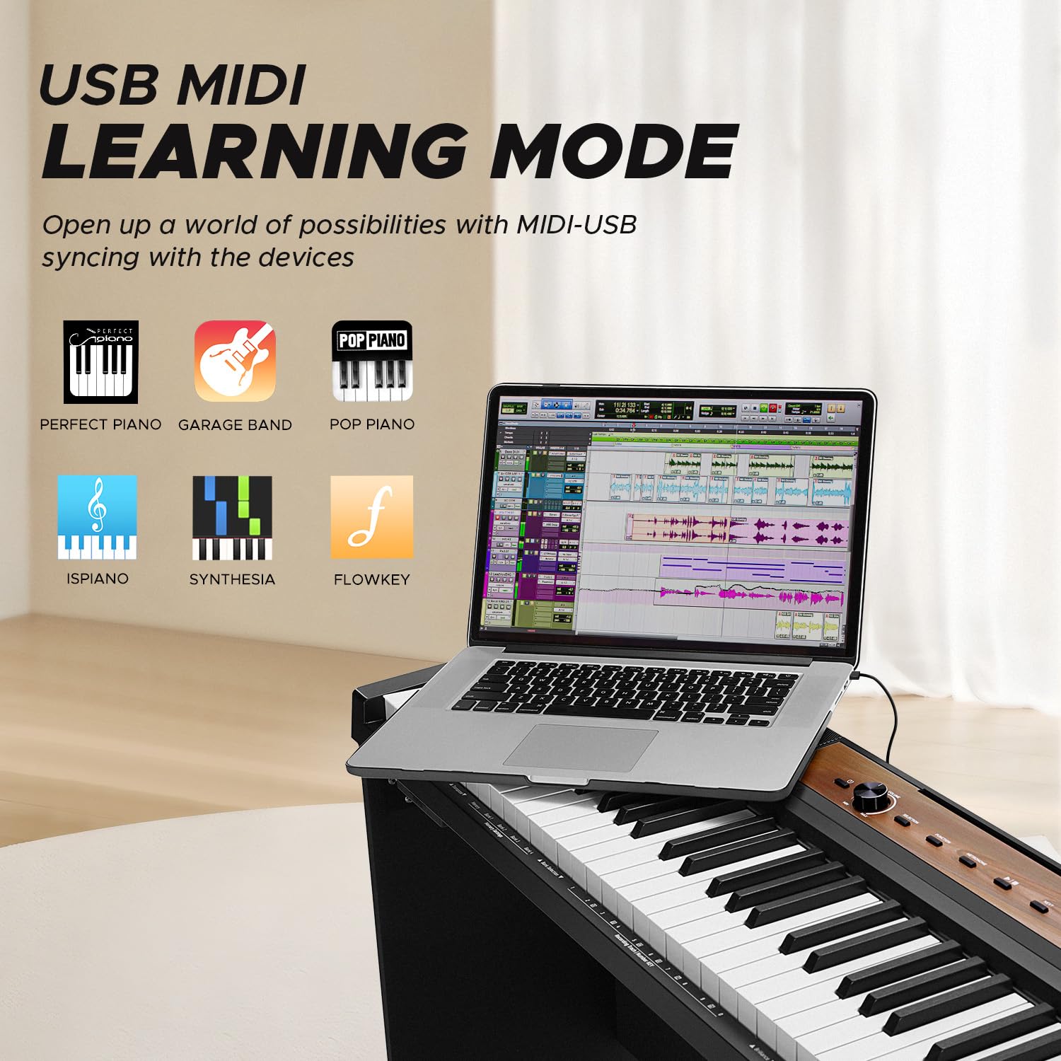 Starfavor 88-Key Digital Piano Keyboard with Velocity-Sensitive Keys, Full-Size Semi-Weighted Action, Dual 25W Speakers & 3-Pedal System - MIDI Compatible for Recording & Home Studio Use - Perfect for Beginners, Professionals & Music Enthusiasts