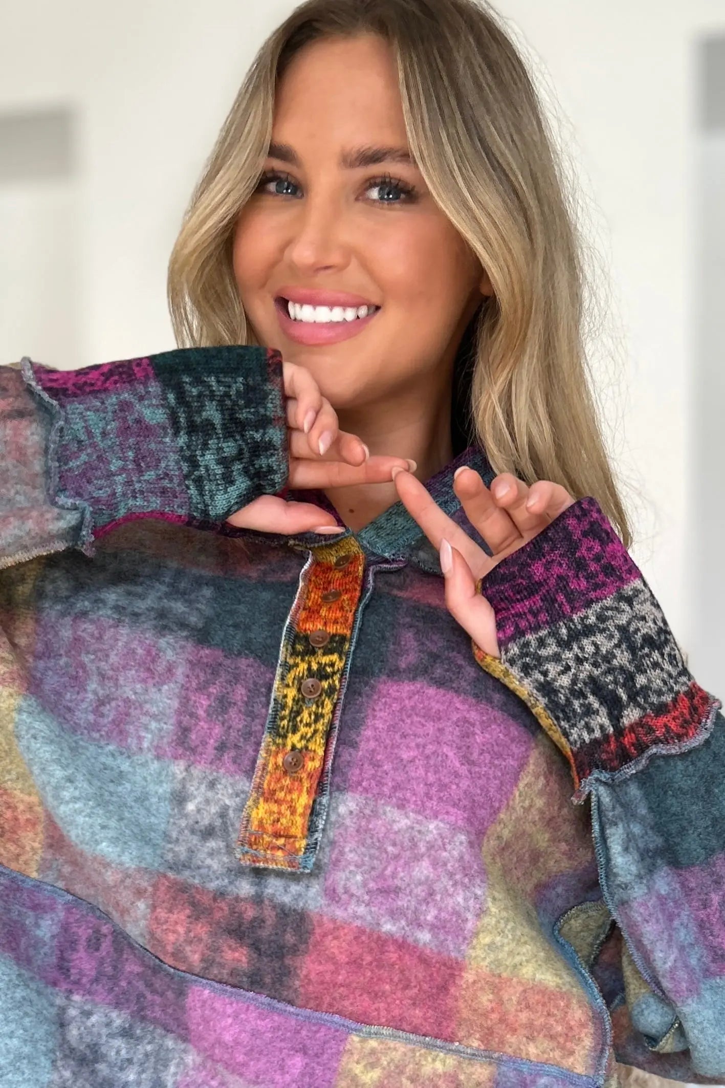 Double Take Full Size Plaid Dropped Shoulder Hoodie - Cozy Oversized Sweatshirt for Men & Women - Perfect for Casual Wear, Loungewear, and Outdoor Activities