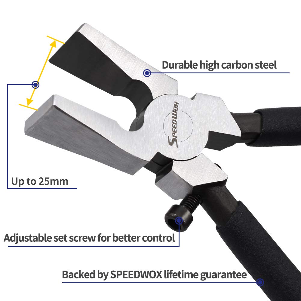 SPEEDWOX 20-Piece Key Chain Fob Hardware Kit with Split Rings, Glass Breaking Pliers & Rubber Tips - Professional Key Fob Pliers Tool for 0.8 Inch Webbing Fabric Straps (White Nickel) - Perfect for DIY Keychains, Wristlets, and Bag Accessories
