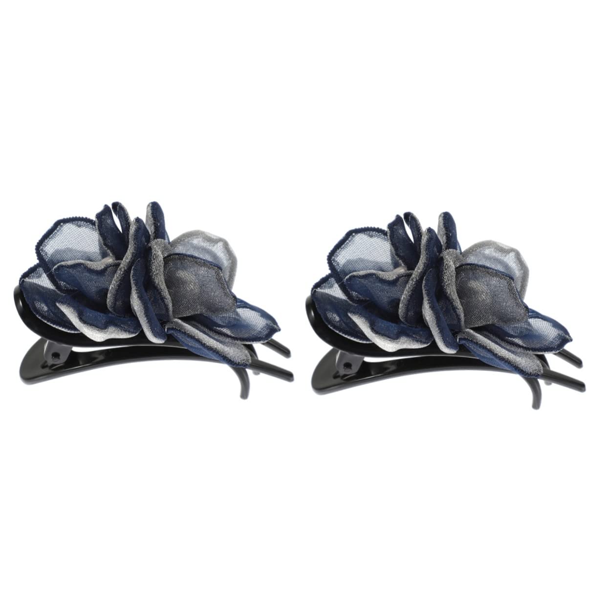 Minkissy 2pcs Women's Hair Barrettes - French Hair Pins, Snap Hair Clips, Duck Bill Hair Clips for Wedding, Styling & Sectioning - Elegant Flower Hair Accessories for Bridal, Party & Everyday Use