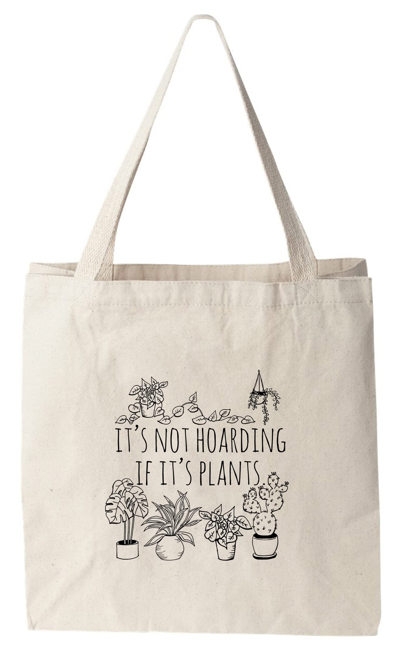 Natural Canvas Tote Bag - Screenprinted Cotton Flour Sack for Plant Lovers & Shopping