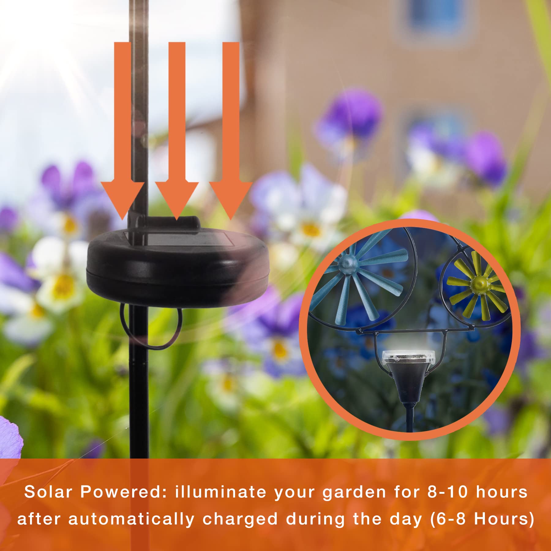 Solar-Powered LED Garden Stake Lights - Waterproof Outdoor Decorative Lighting for Yard, Lawn, Patio, Deck, Pathway & Pond | Perfect for Backyard Landscaping, Evening Ambiance & Holiday Decorations