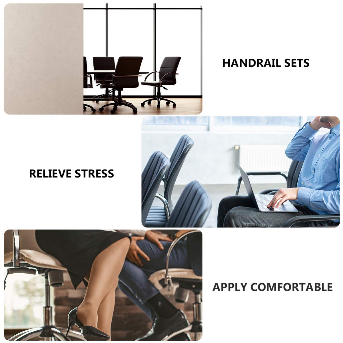 VOSAREA Elastic Chair Arm Rest Covers - 1 Pair Black Office Chair Armrest Sleeves for Comfort & Protection | Perfect for Home Office, Gaming Chairs, and Workspace Ergonomics