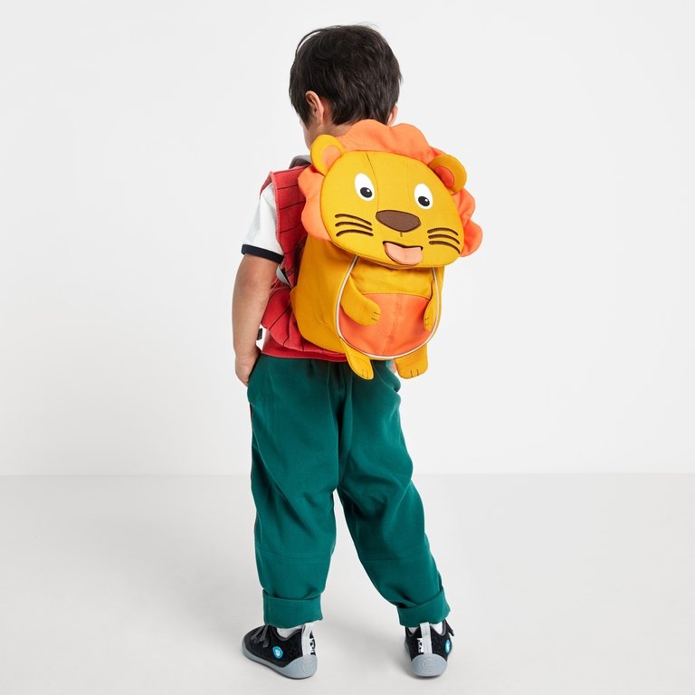 Affenzahn Small Lena Lion Backpack for Kids - Durable & Lightweight School Bag for Boys & Girls - Perfect for Preschool, Daycare & Outdoor Adventures