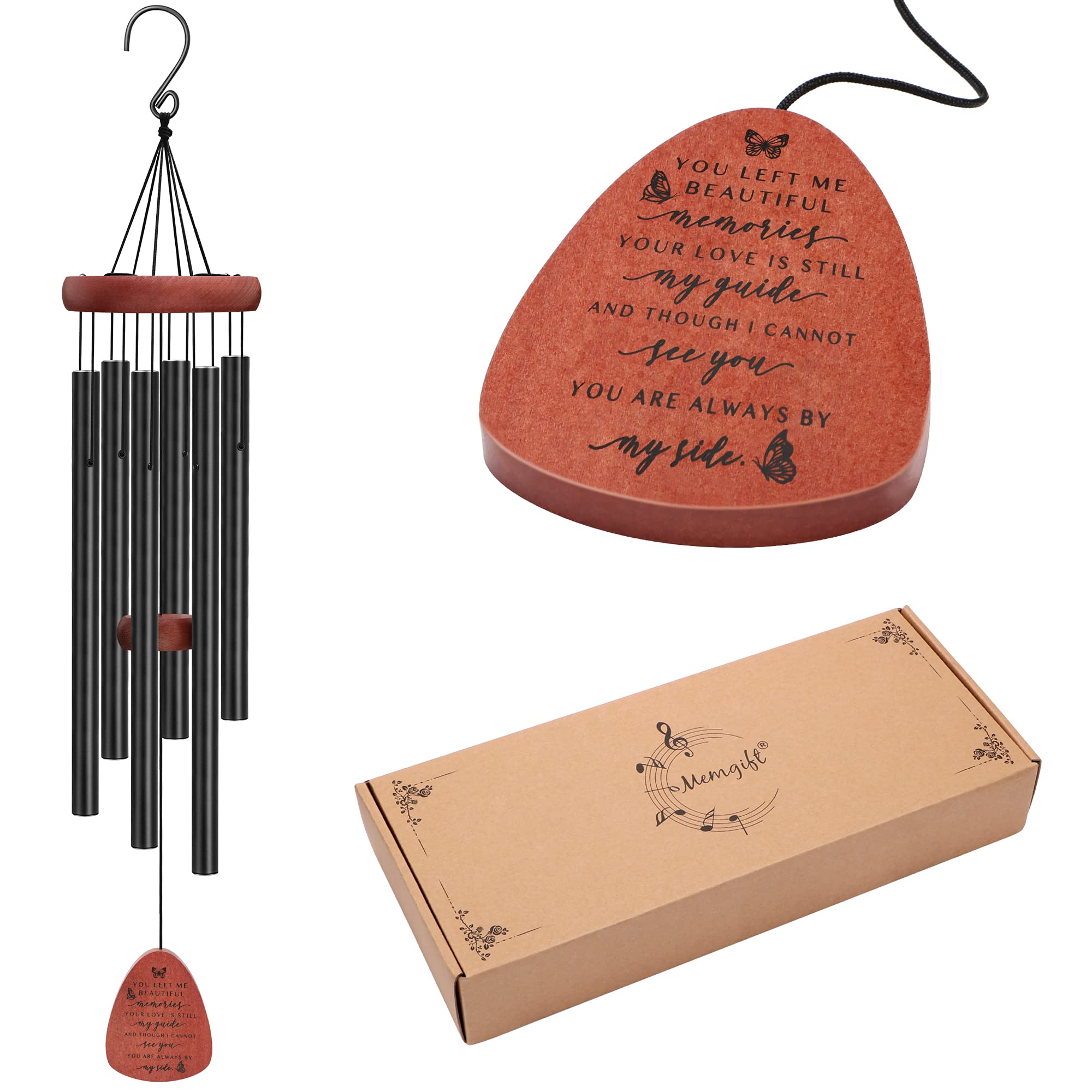 Memorial Wind Chimes for Loss of Loved Ones - Sympathy Gifts for Dad, Mom, Sister, Brother - Handcrafted Beech Wood Wind Chime for Outdoor Garden, Yard, and Home Décor - Perfect for Remembrance, Healing, and Tribute Ceremonies