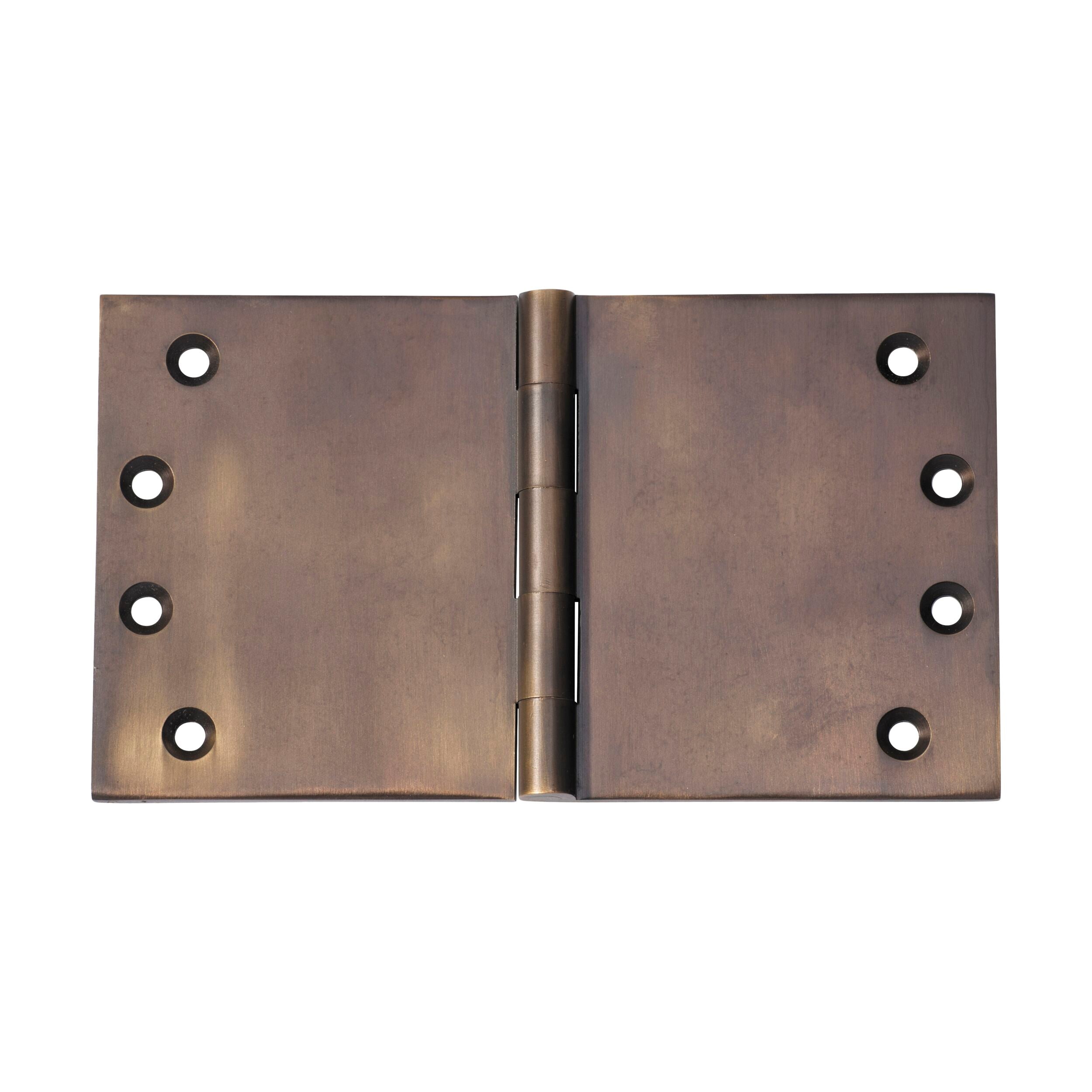 Antique Brass Hinge 100x175mm - Heavy Duty Broad Butt Hinge for Doors, Cabinets & Furniture - Vintage Style Hardware for Home Improvement & DIY Projects