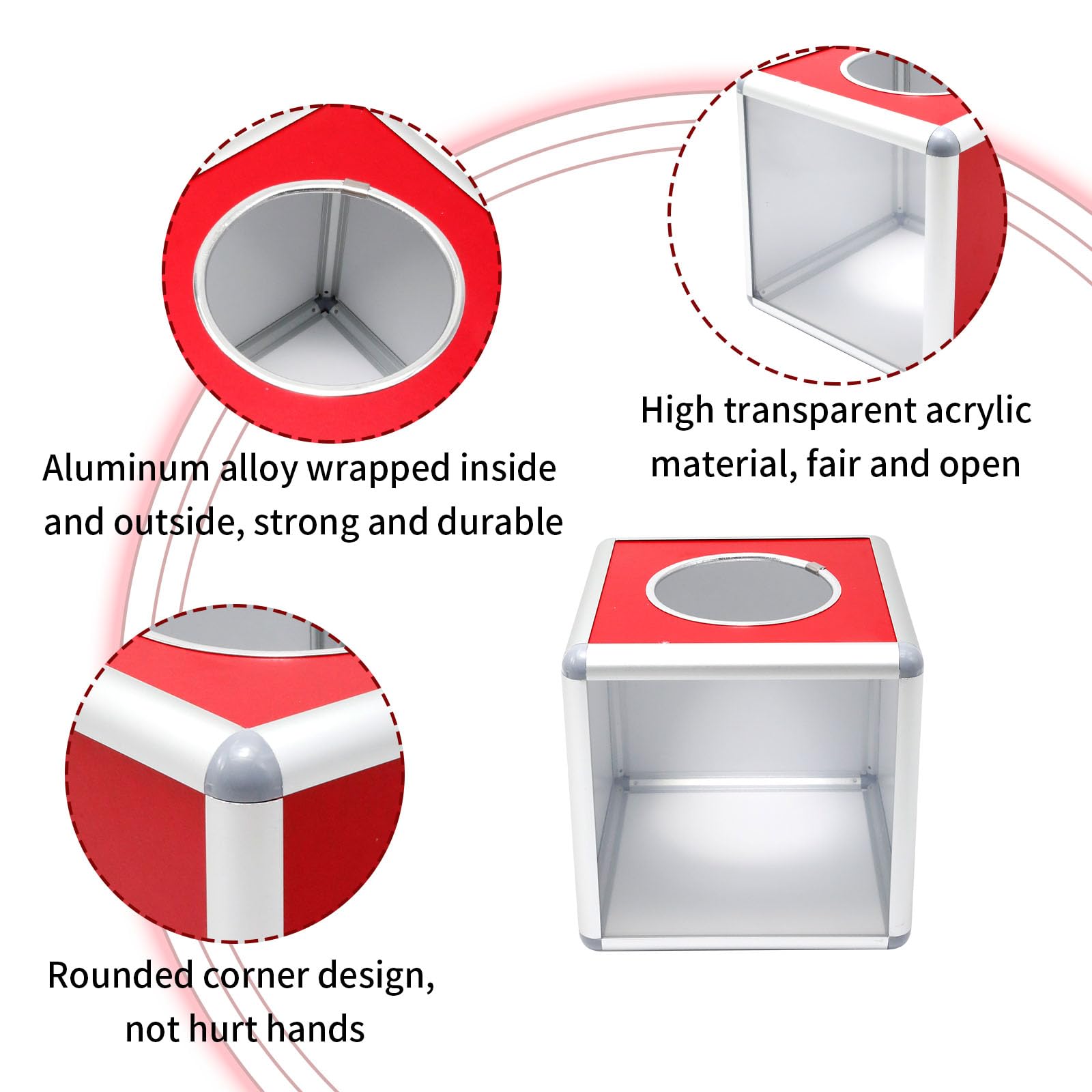 20x20x20cm Multifunctional Raffle Box - Lottery Ball Game Box, Storage Ticket Container, Bonus Draw Box for Business Events, Annual Meetings & Fundraising Supplies - Perfect for Prize Draws, Office Games & Party Activities