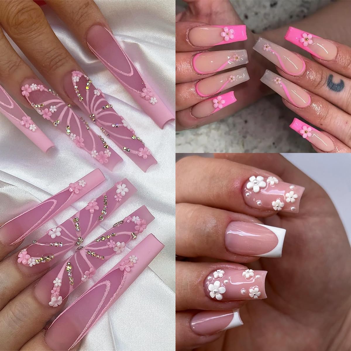 3D Flower Nail Charms Kit with Metal Butterflies & Acrylic Gems - Y2K Nail Art Decorations for DIY Manicure | Perfect for Party, Wedding, and Festival Nail Designs
