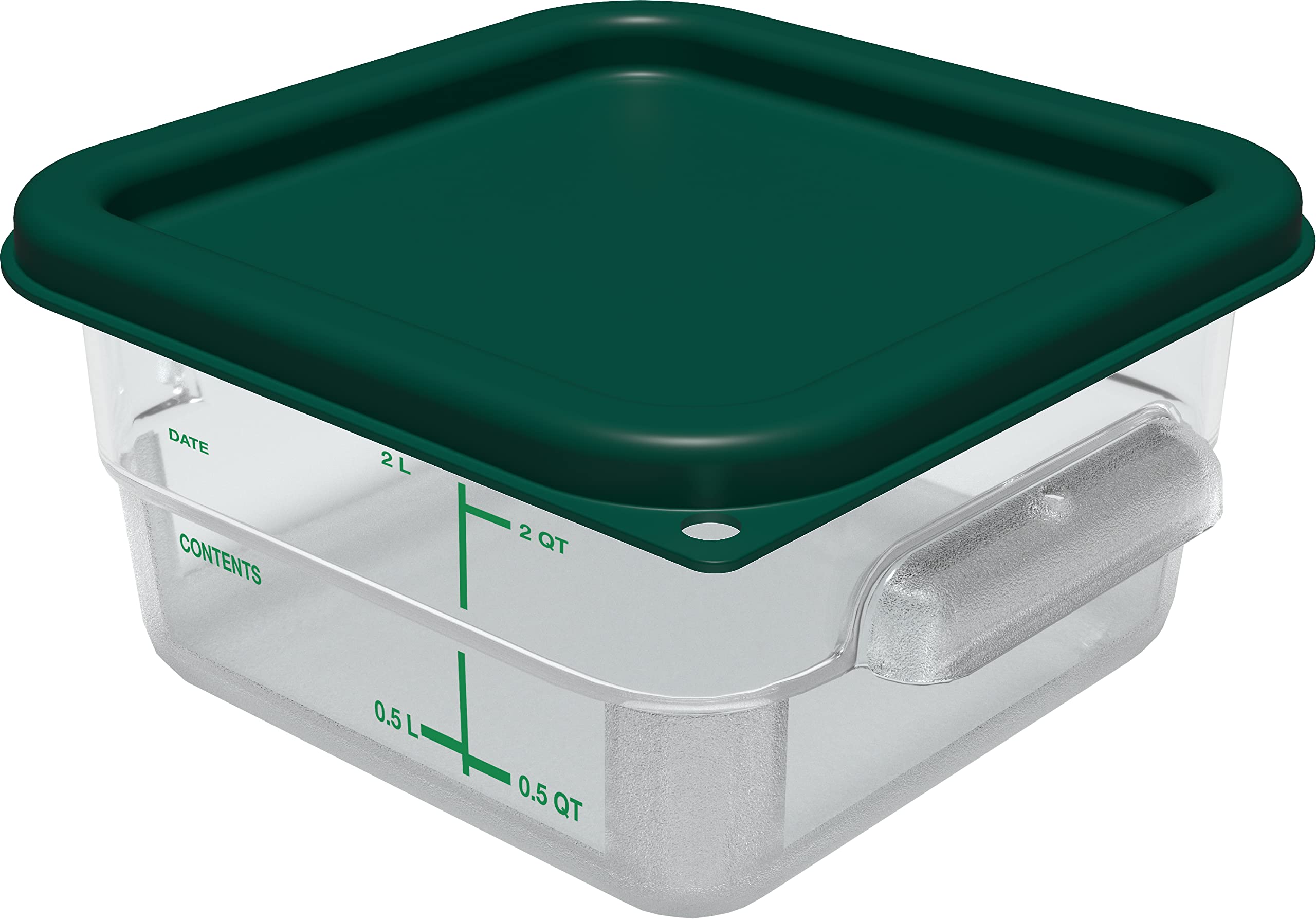 Carlisle 2-Quart Clear Polycarbonate Square Food Storage Container - Stackable Design for Catering, Buffets, Restaurants - Perfect for Meal Prep, Leftovers & Commercial Kitchen Organization