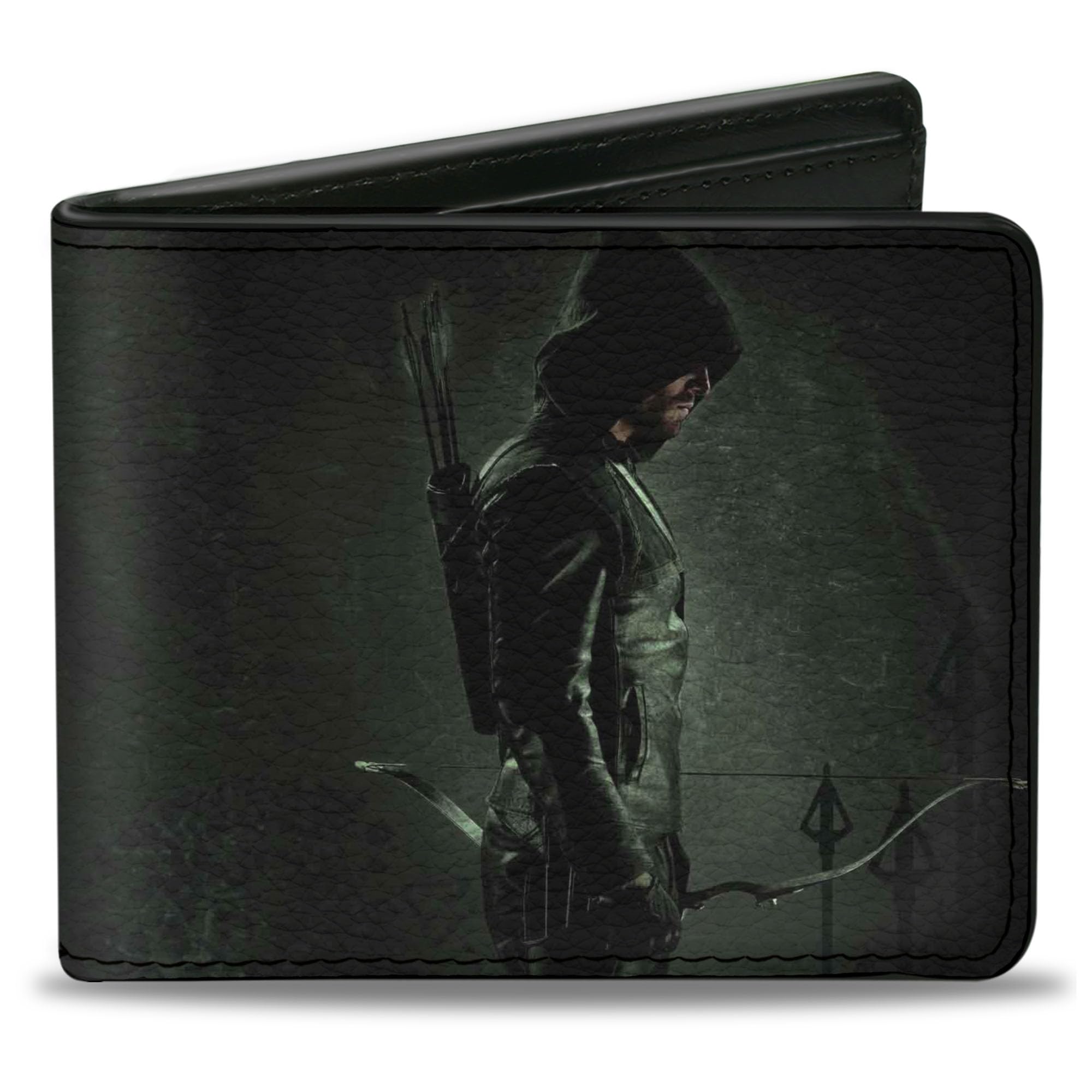 Buckle-Down Arrow Design Wallet - Stylish Green Leather Bi-fold Wallet for Men - Perfect for Everyday Carry, Travel & Outdoor Adventures