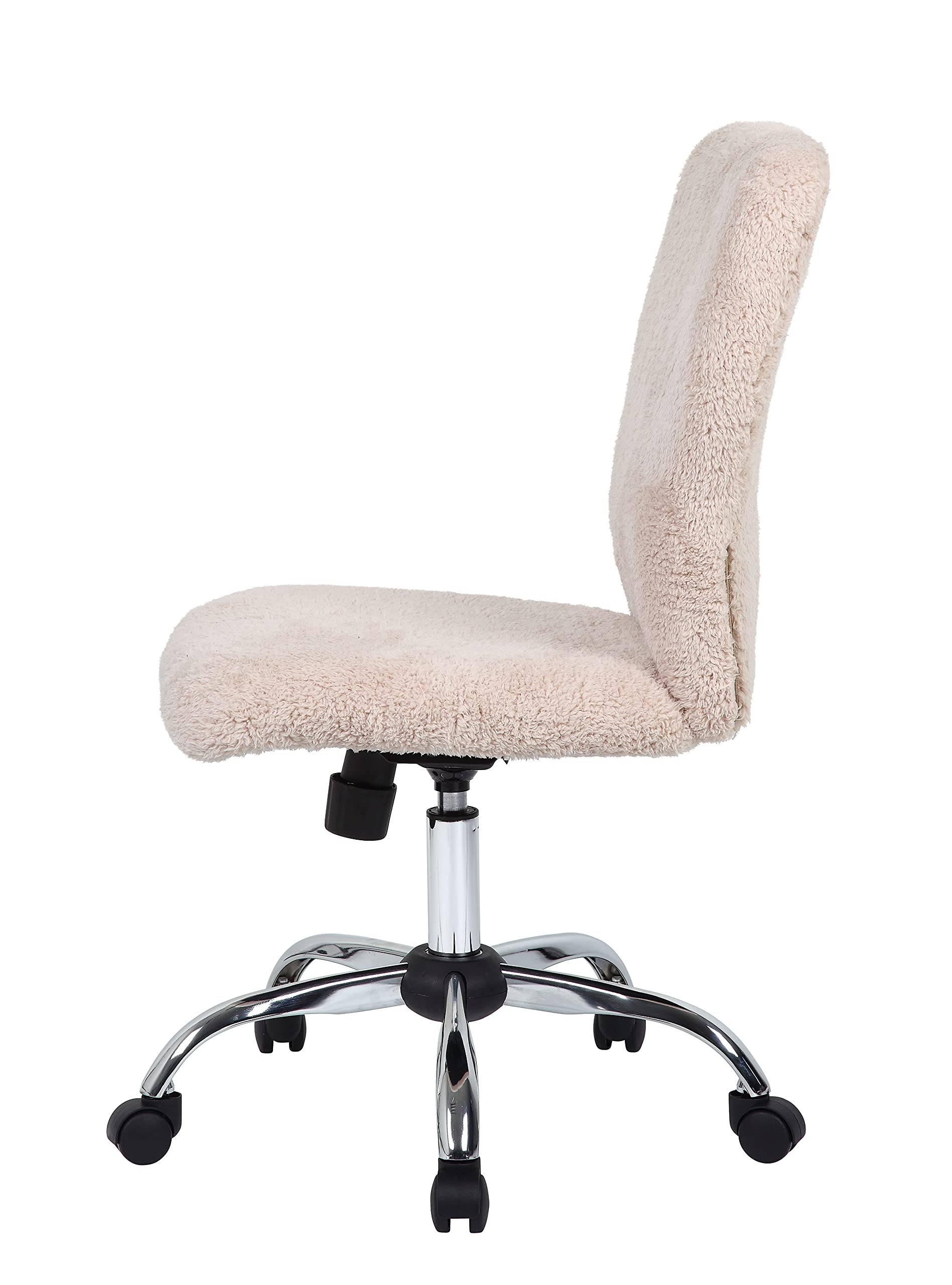 Premium Cream Tiffany Fur Modern Office Chair - Ergonomic Executive Desk Chair for Home & Office - 1 Count - Luxurious Makeup Vanity Chair for Women, Boss Office Products