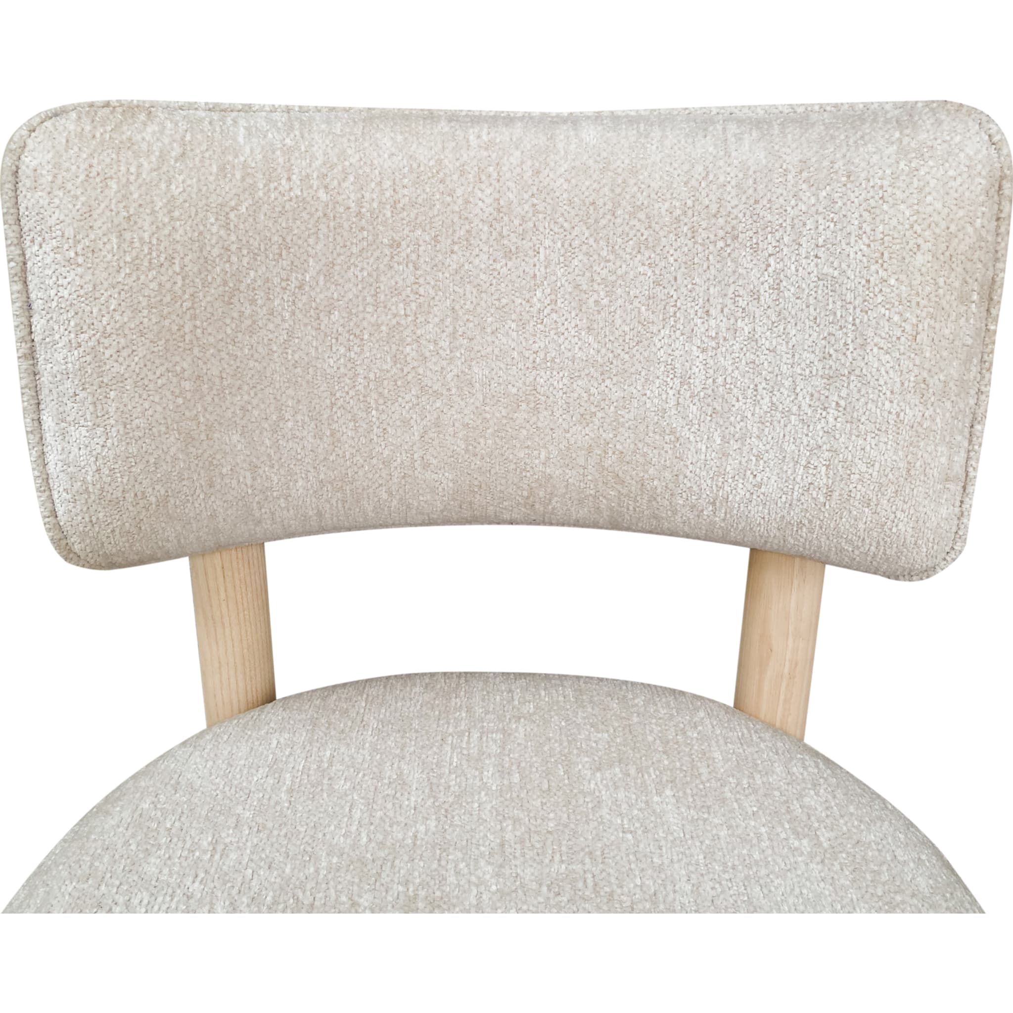 Zinnia Wood Back Dining Chair - White Sand & Dune Chenille Upholstery | Comfortable Modern Kitchen & Dining Room Furniture for Home Decor
