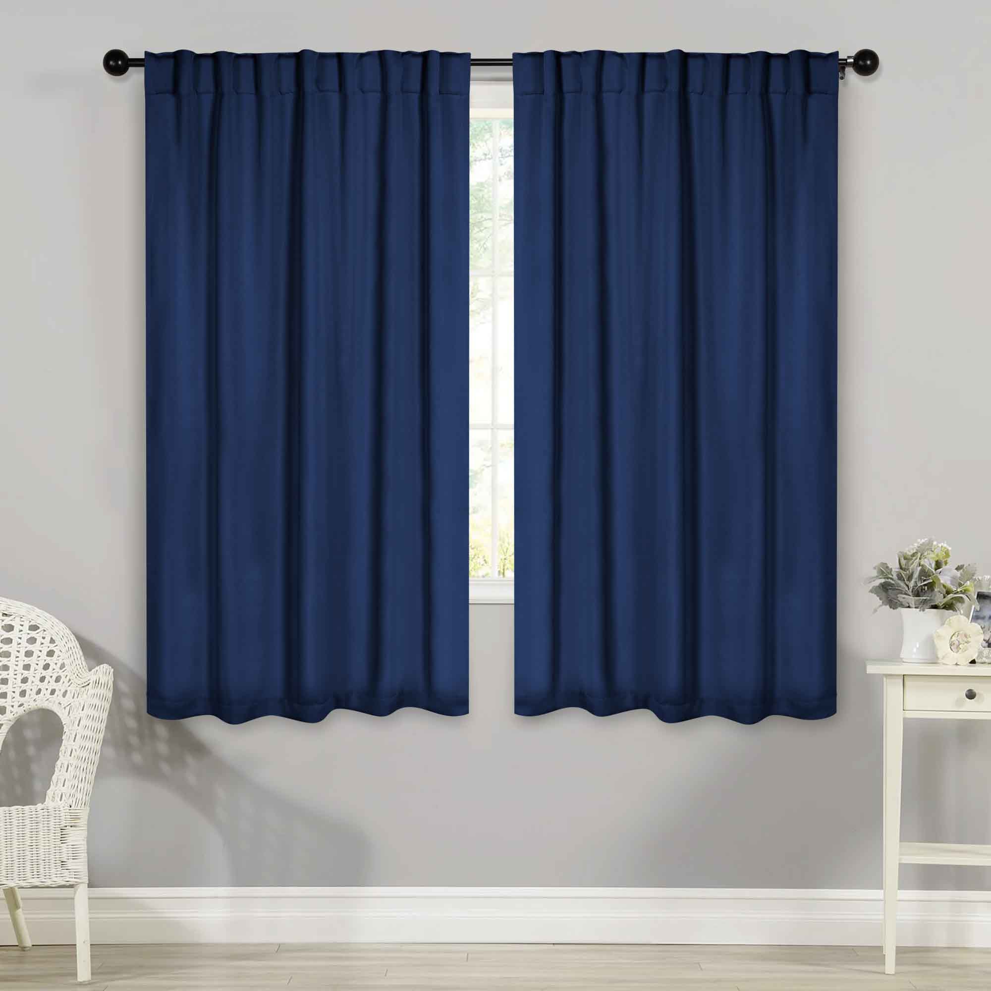 Premium Blackout Curtains for Bedroom - Thermal Insulated Room Darkening Drapes with Back Tabs (Set of 2 Panels) - Perfect for Home Theater, Nursery & Shift Workers