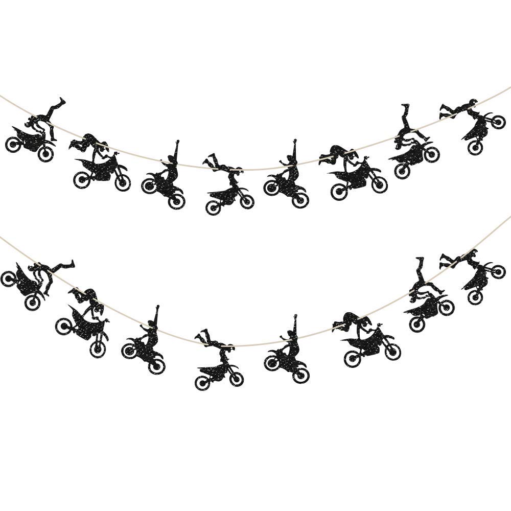 Motorcycle Themed Party Banner Garland - Birthday Decorations for Men & Boys, Riding Party Wall Decor - Perfect for Biker Birthday, Motorcycle Club Events & Themed Room Decor