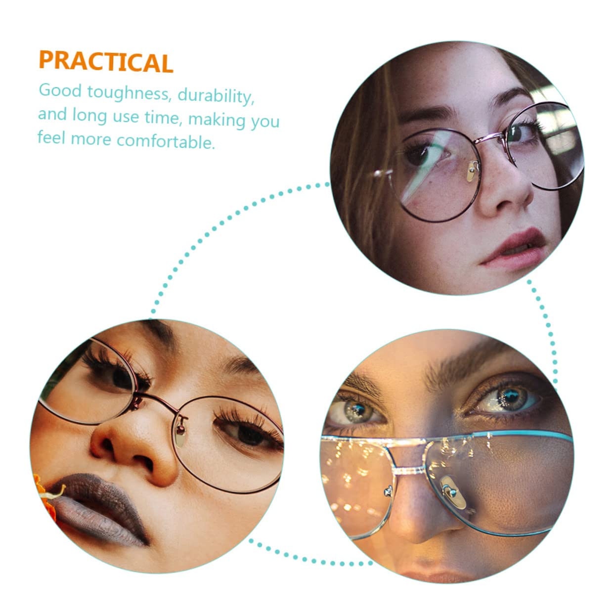 Lurrose 6-Pack Metal Nose Pads for Glasses - Comfortable Nose Supports & Seal Accessories - Perfect for Reading, Driving, and Daily Wear
