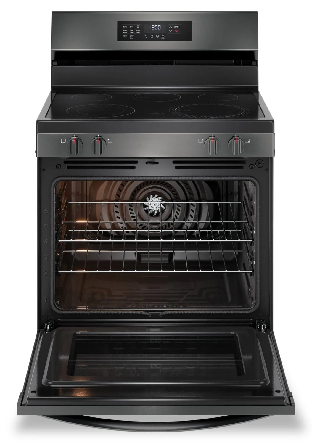 Frigidaire FCRE308CAD 30 Inch Black Stainless Steel Electric Range with Air Fryer - Perfect for Baking, Roasting & Air Frying in Modern Kitchens
