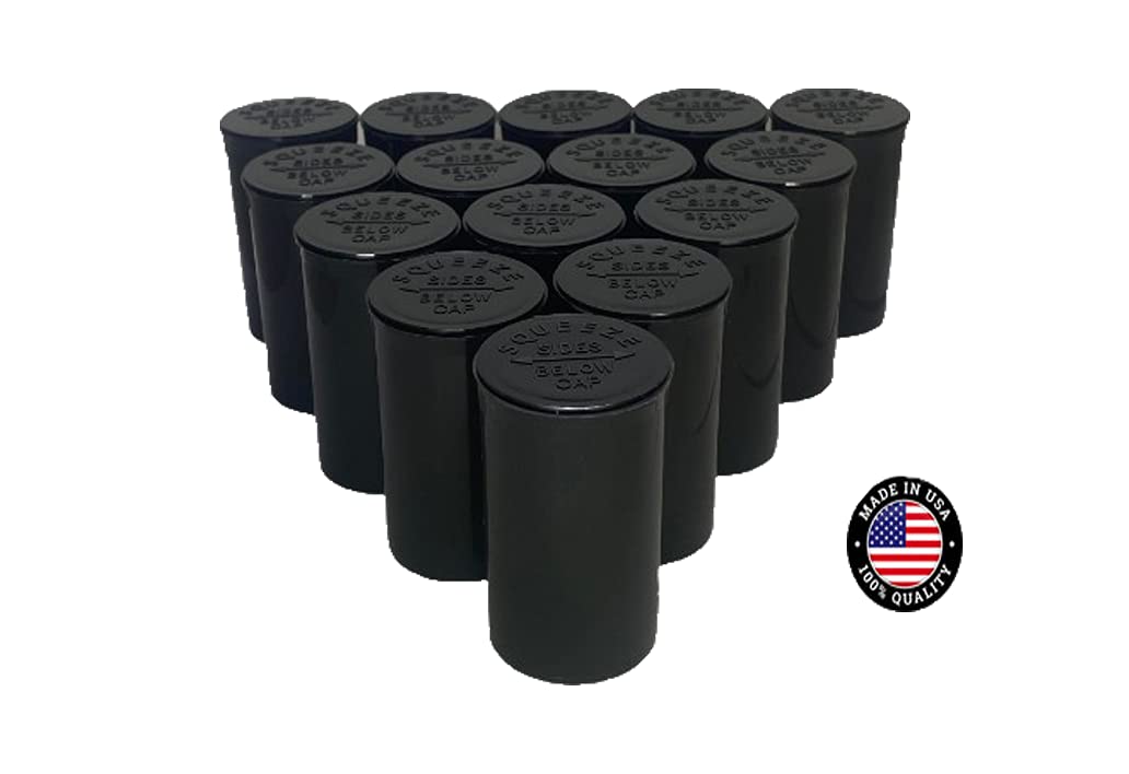 10 Pack of DRAM 13 Squeeze Pop Top Bottles - Leak-Proof Travel Containers for Liquids, Essential Oils & Cosmetics | Made in USA | Small Business | Same Day Shipping (Black)