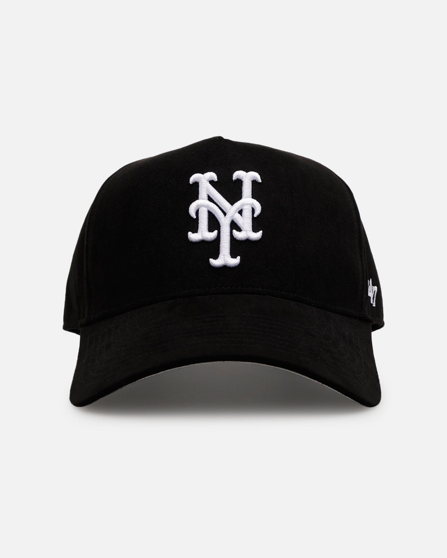 New York Mets 'Ultrasuede' 47 MVP Strapback Hat - Black/White Adjustable Baseball Cap for Men & Women - Perfect for Games, Tailgating & Everyday Wear