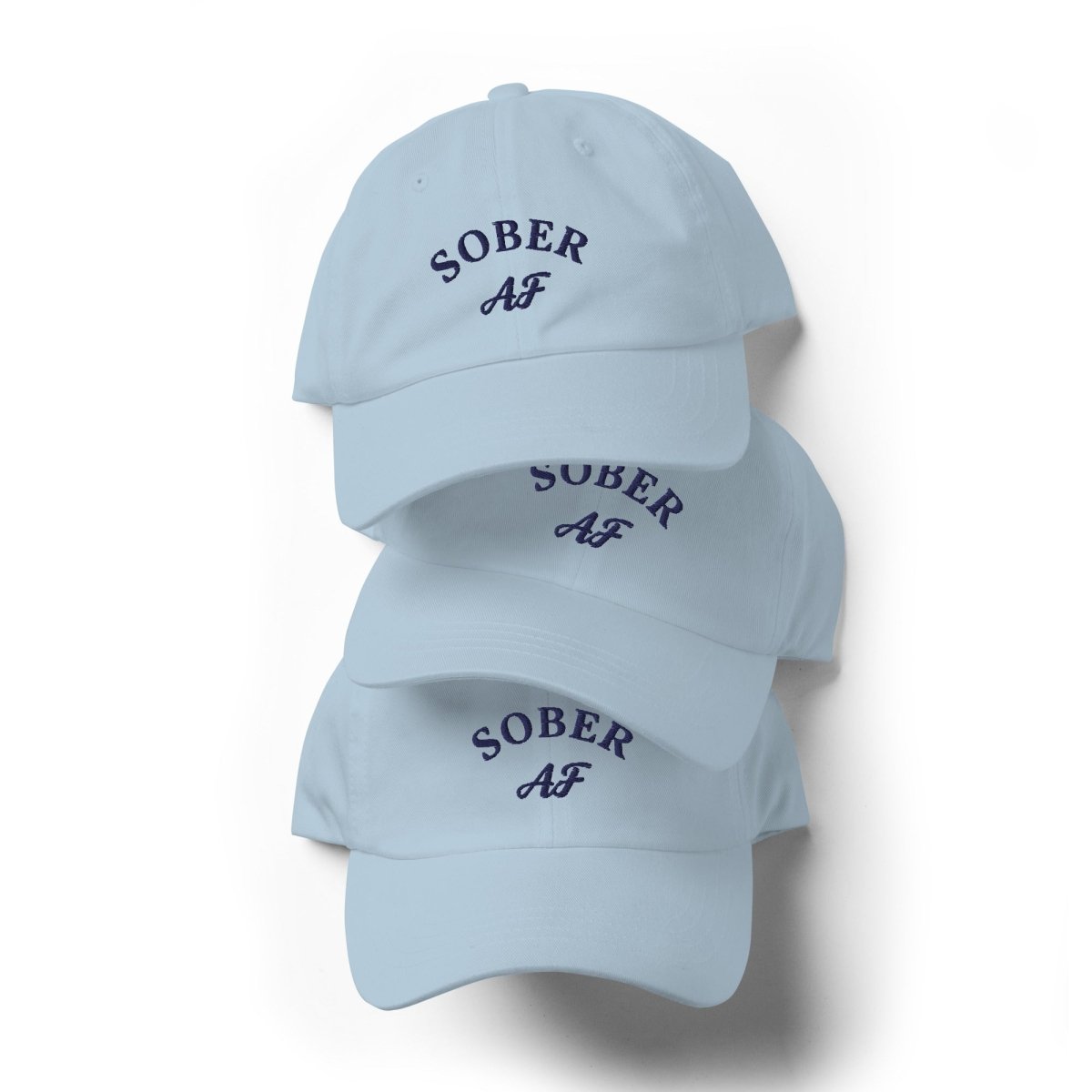 Sober AF Dad Hat - Stylish Sobriety Celebration Light-Colored Cap for AA Meetings, Recovery Milestones & Sober Living