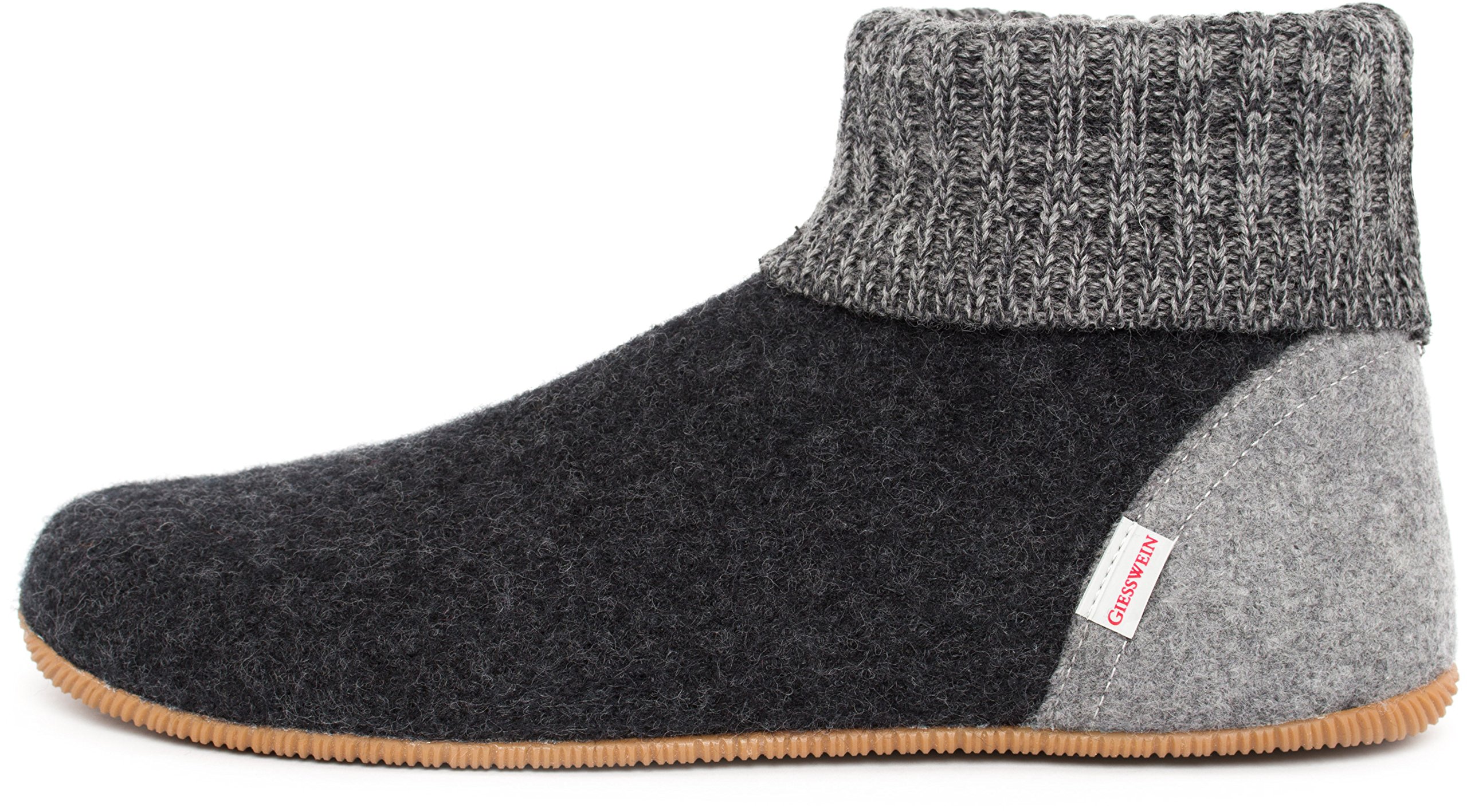 Giesswein Women's Wildpoldsried Hi-Top Slippers - Cozy Grey (Anthrazit) Wool Shoes, Size 7.5 UK - Perfect for Indoor Comfort & Winter Warmth at Home