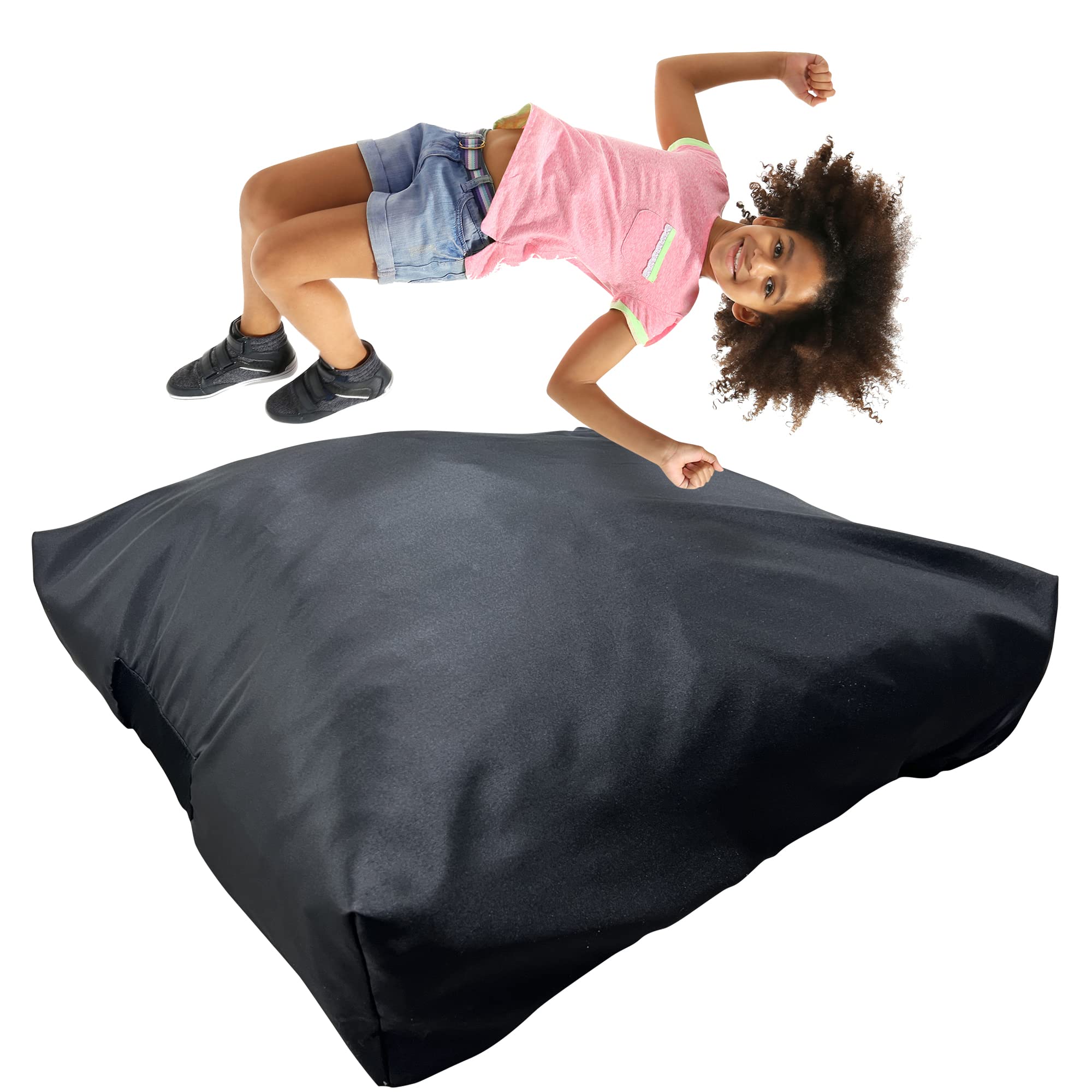 FoamTouch Black Crash Pad with Foam Blocks for Kids & Adults - Sensory Therapy Mat with Waterproof Cover - Perfect for Autism, ADHD, Occupational Therapy & Playrooms