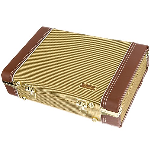 Fender Deluxe Molded Guitar Case - Heavy Duty ABS Hard Shell with Plush Interior for Electric/Acoustic Guitars - Perfect for Travel, Gigging & Storage Protection