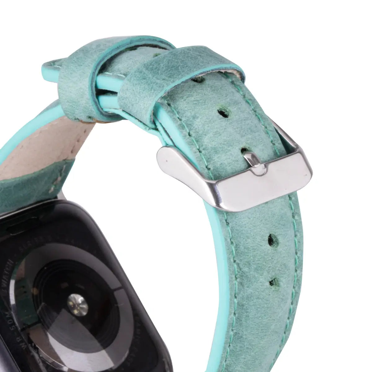 Premium Sea Green Genuine Leather Apple Watch Band - Stylish & Durable Replacement Strap for Workouts, Office & Everyday Wear