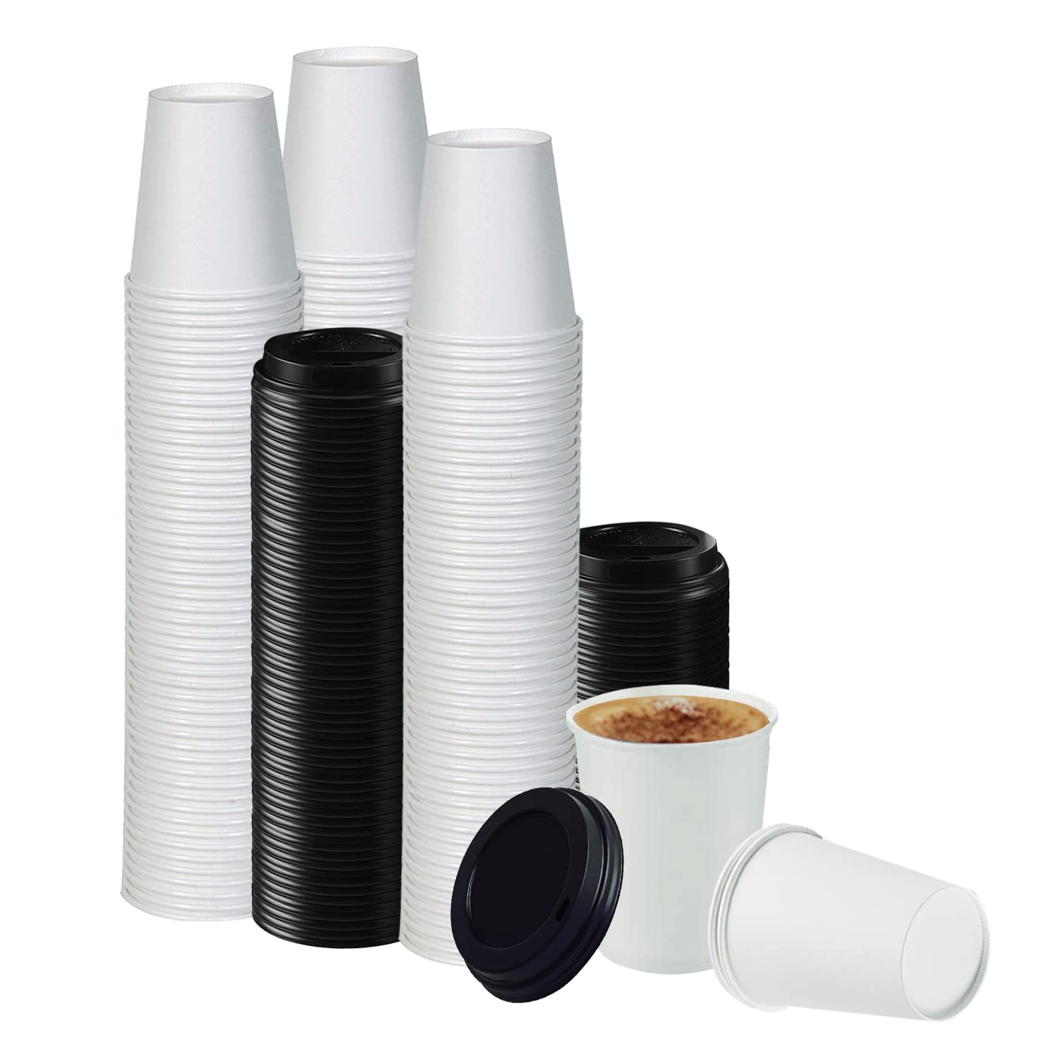 Premium 12oz Coffee Cups with Lids - 50 Pack Insulated Travel Mugs for Hot & Cold Beverages - Perfect for Office, Commuting, and Outdoor Activities