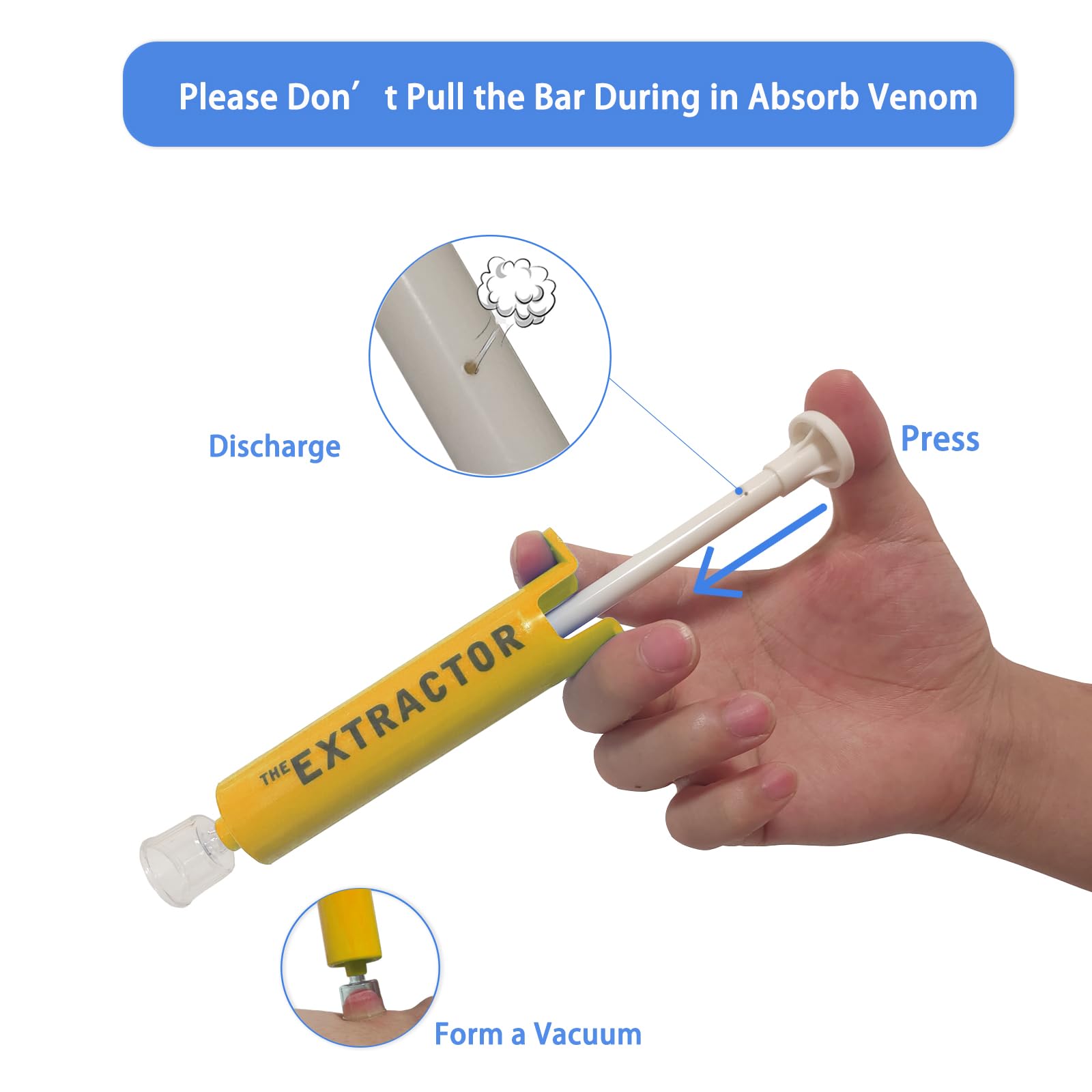 Snake Bite Kit for Humans & Dogs - Rattlesnake & Bee Sting First Aid Kit with Venom Extractor Suction Pump - Emergency Outdoor Safety for Hiking, Camping, Hunting & Backpacking (Yellow)