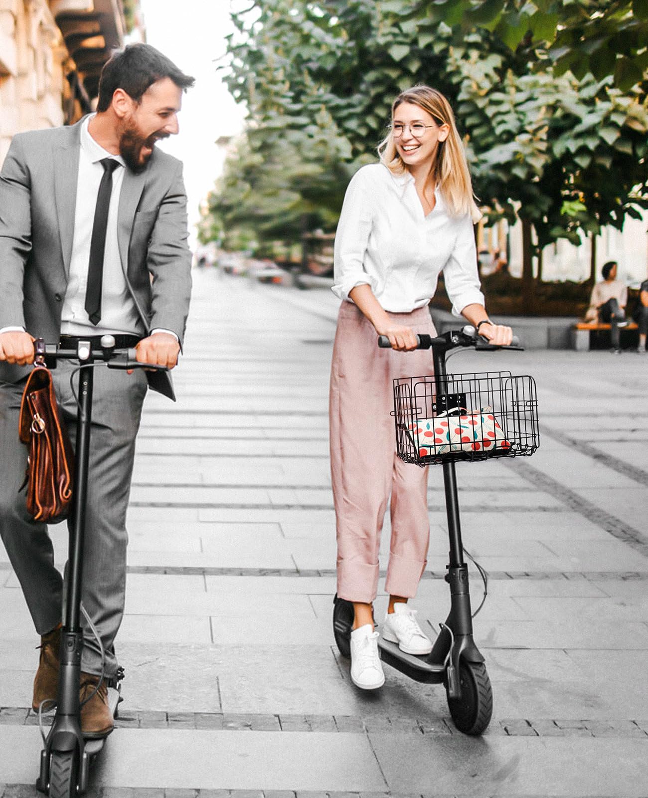 ANZOME Folding Bike Basket - Waterproof Metal Front Basket with Holder for Electric Bicycles - Perfect for Commuting & Shopping