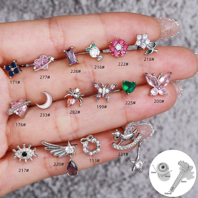 20G Cartilage Stud Earrings, Barbell Back Helix Tragus Piercing Jewelry - Perfect for Daily Wear, Parties & Gifts | EGD0277
