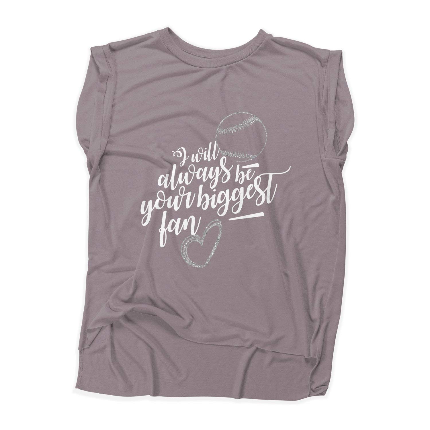 NanyCrafts Women's Flowy Muscle Tee - Soft Comfortable Fan-Themed T-Shirt for Casual Wear, Gym & Everyday Outfits
