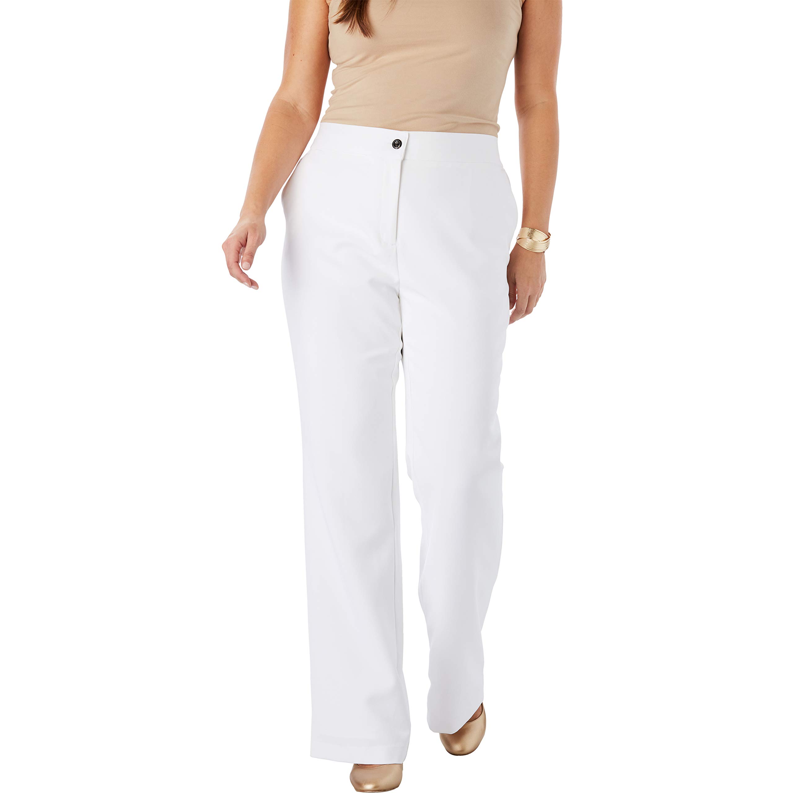 Jessica London Women's Plus Size Tummy Control Bootcut Pants - Stretchy Comfort Fit for Work & Casual Wear | Flattering Office Pants for Curvy Women