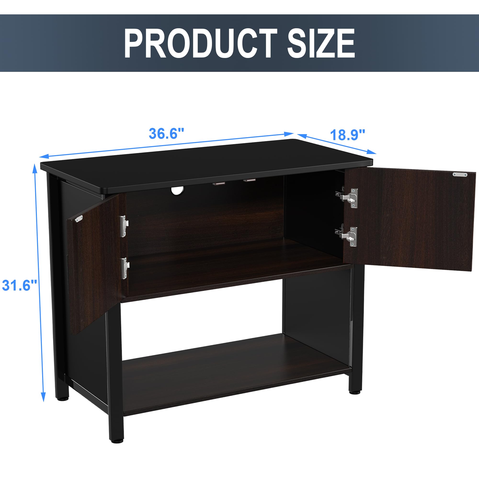 GDLF 40 Gallon Metal Aquarium Stand with Storage Cabinet - Heavy Duty Fish Tank Stand for Turtle & Reptile Terrariums - Perfect for Home, Office or Pet Store Display