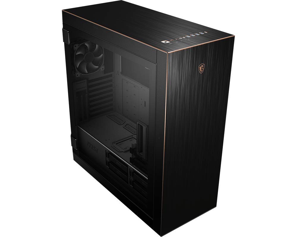 MSI MPG SEKIRA 500G Full Tower Gaming PC Case - Black & Gold, 2x200mm + 1x120mm RGB Fans, USB Type-C, Tempered Glass Side Panel - Supports E-ATX/ATX/mATX/mini-ITX Motherboards | Perfect for High-End Gaming Rigs & Custom PC Builds