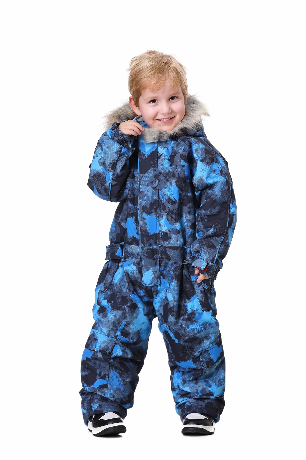 Bluemagic Kids' Waterproof Snowsuit - Winter One Piece Snowsuits for Boys & Girls, Ski Suit Jacket for Outdoor Snowboarding & Play - Warm & Cozy Snow Jumpsuit for Toddlers & Infants