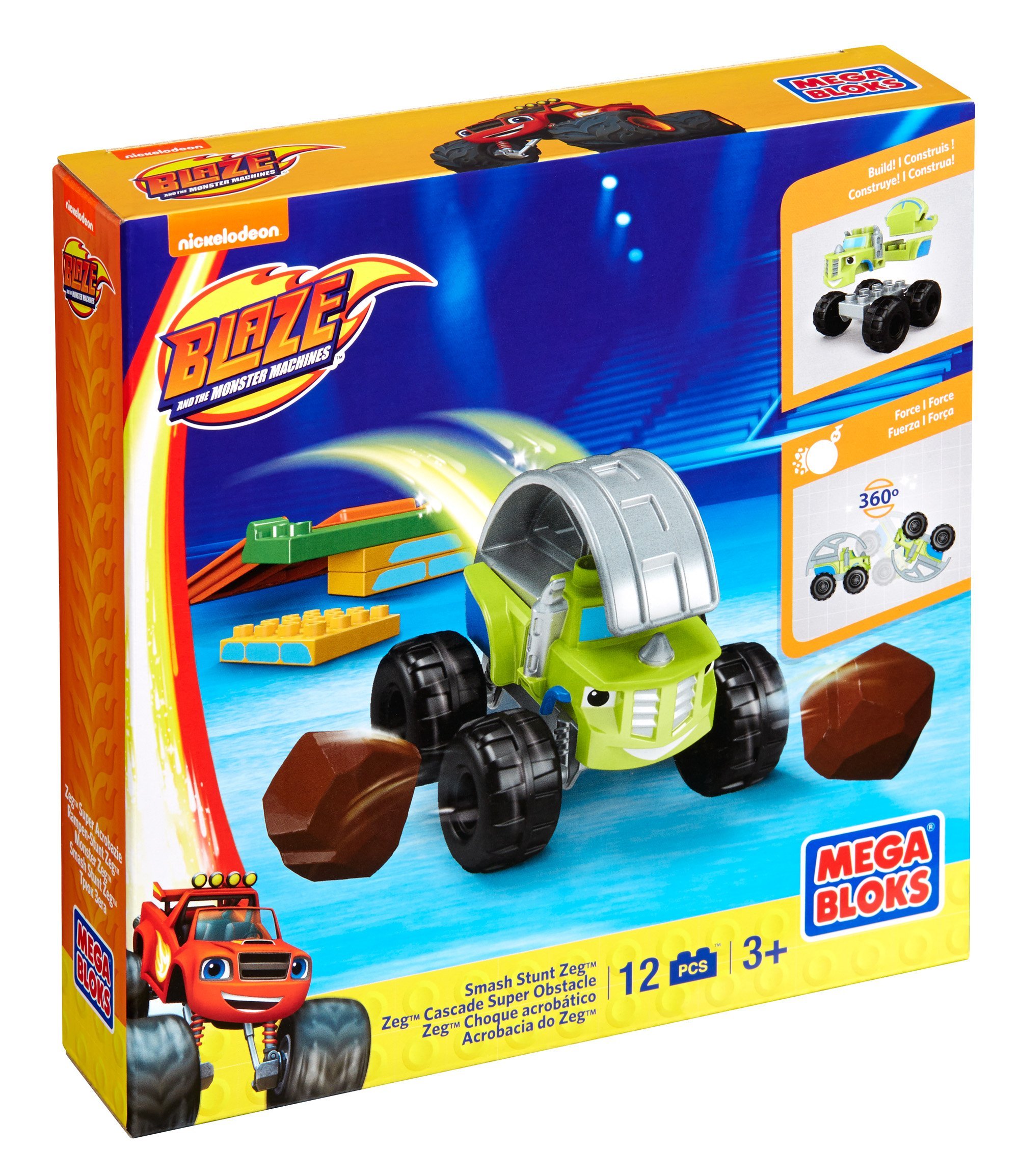 Mega Bloks Smash Stunt ZEG Building Blocks Set - 80 Pieces Construction Toy for Kids Ages 5+, Perfect for Creative Play & STEM Learning at Home or School