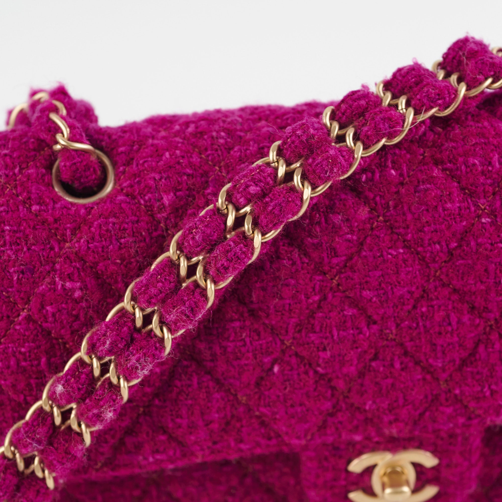 Chanel M/L Tweed Purple Classic Flap Shoulder Bag - Luxury Designer Handbag for Women | Perfect for Parties, Weddings & Special Occasions