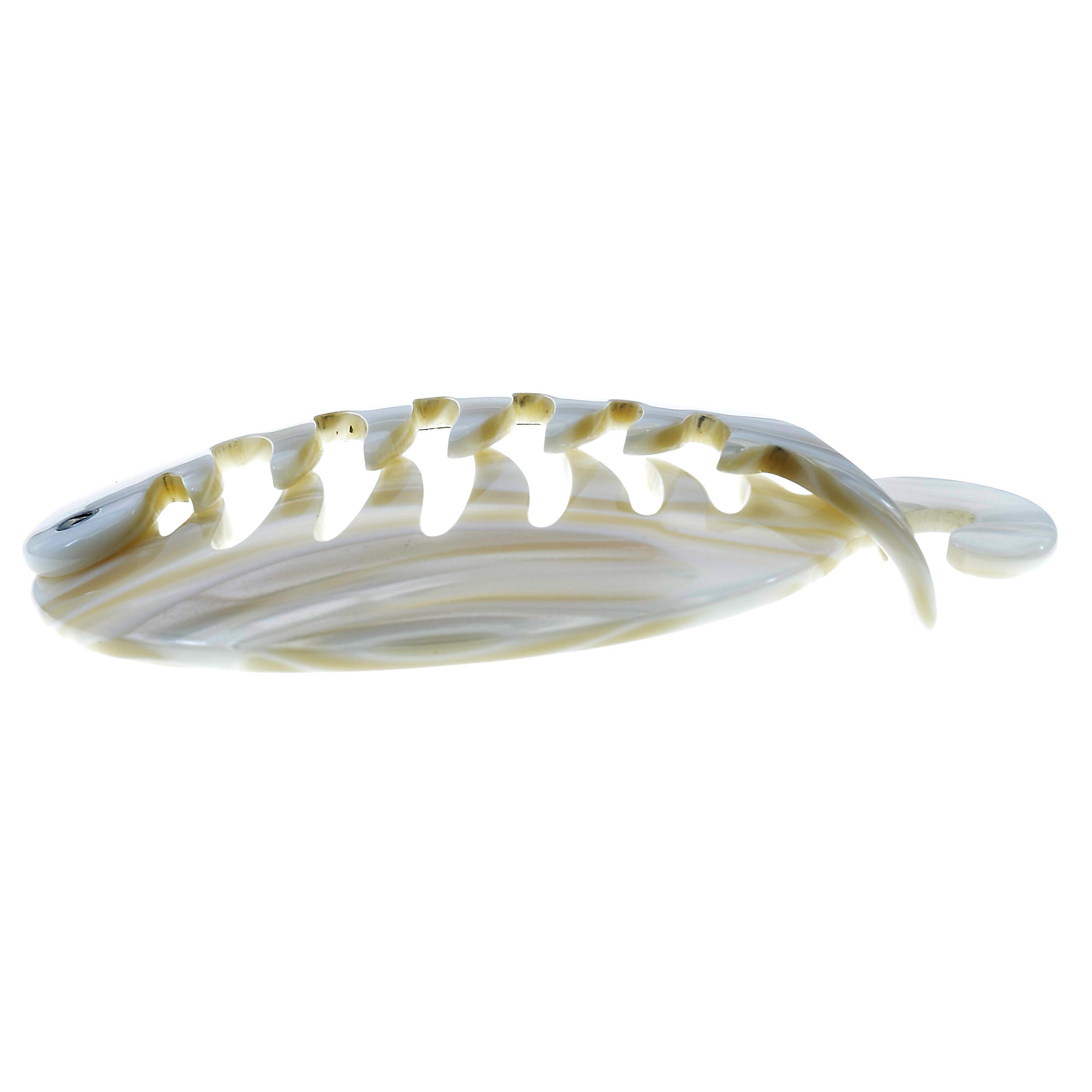 Camila Paris CP2338 3.25 Inch French Banana Clip Hair Comb - Beige Round Ponytail Holder for Thick Hair | Volume-Boosting Interlocking Hair Accessories for Women | Perfect for Work, Parties & Everyday Styling | Made in France