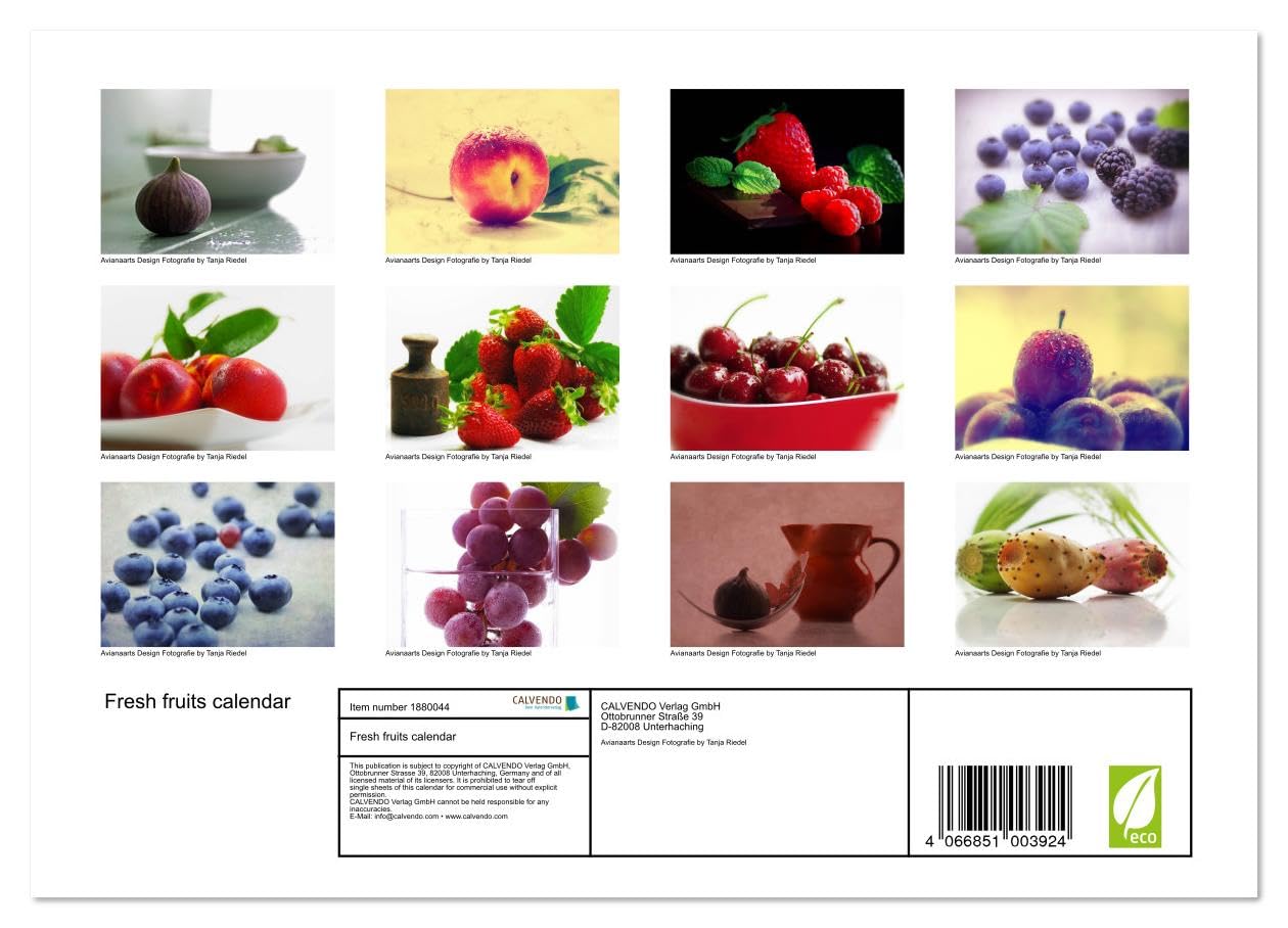2025 Fresh Fruits Monthly Wall Calendar - 11.7