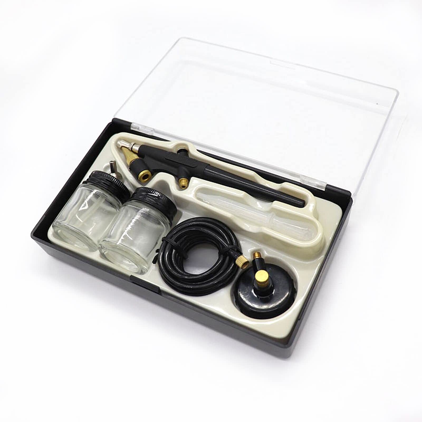Professional AMTAST Air Compressor Airbrush Kit with Hose & Holder - Complete Airbrushing System for Artists, Hobbyists & DIY (AMT37) - Perfect for Model Painting, Cake Decorating & T-Shirt Design