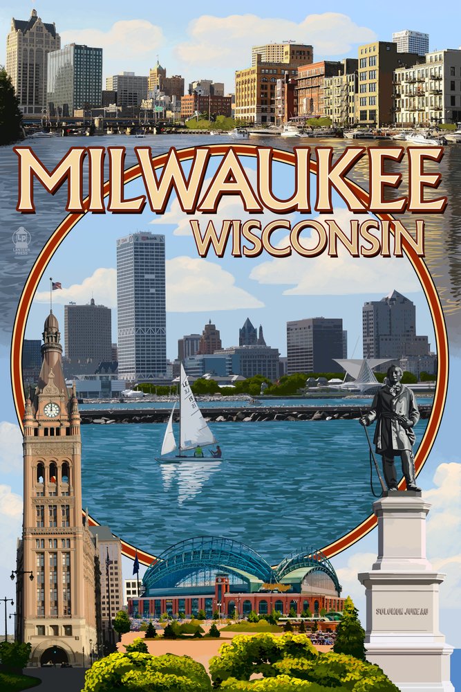 Milwaukee Wisconsin Scenes Metal Wall Art - 12x18 Gallery Quality Aluminum Decor for Home & Office | Perfect for Living Room, Bedroom, or Office Wall Decor
