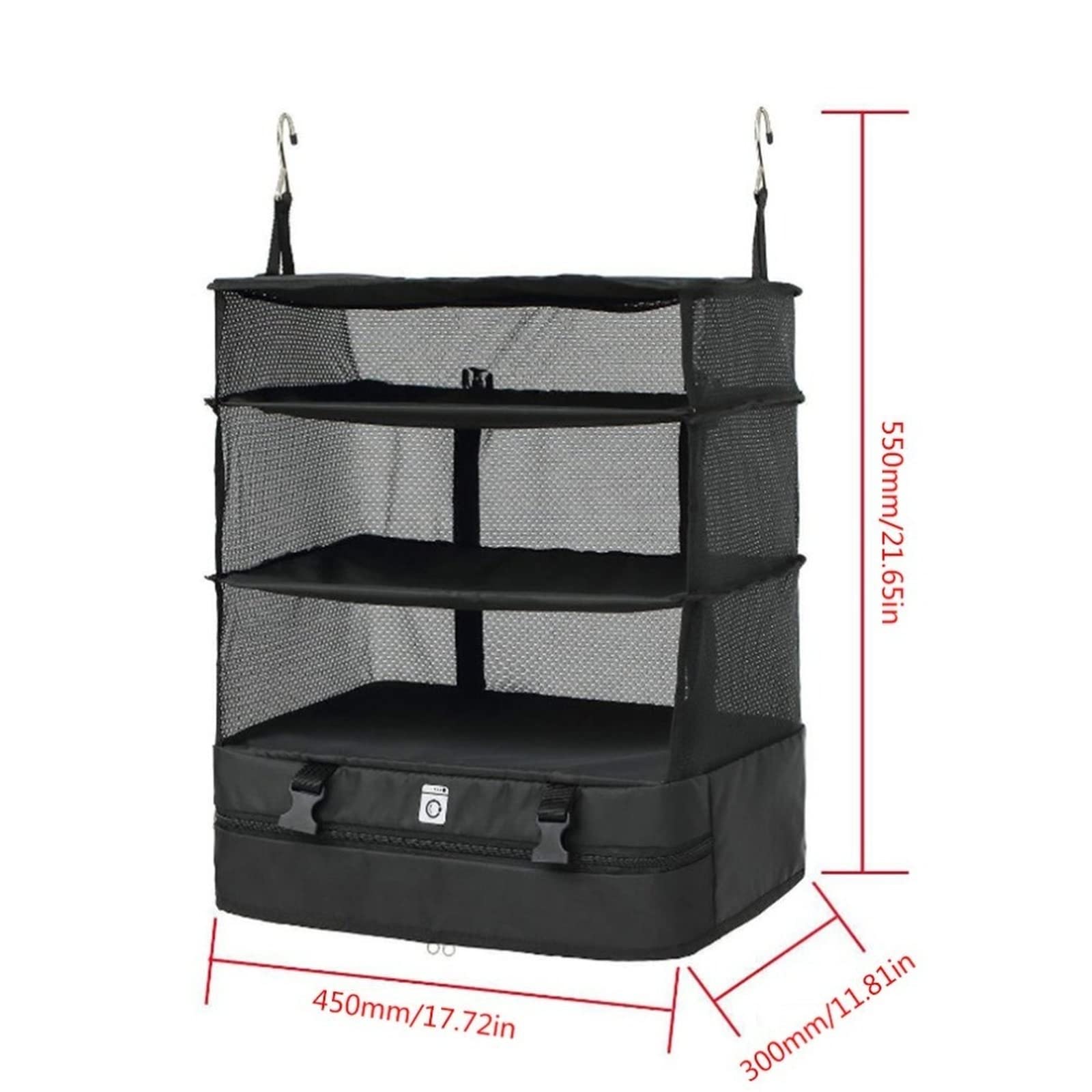 Portable Travel Hanging Organizer - Foldable Clothes Storage Bag with Hooks for Wardrobe, Suitcase & Shelves | Perfect for Travel, Camping & Home Organization
