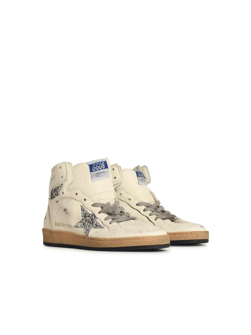 Sky Star White Leather Sneakers for Men & Women - Comfortable Casual Shoes for Walking, Running & Everyday Wear