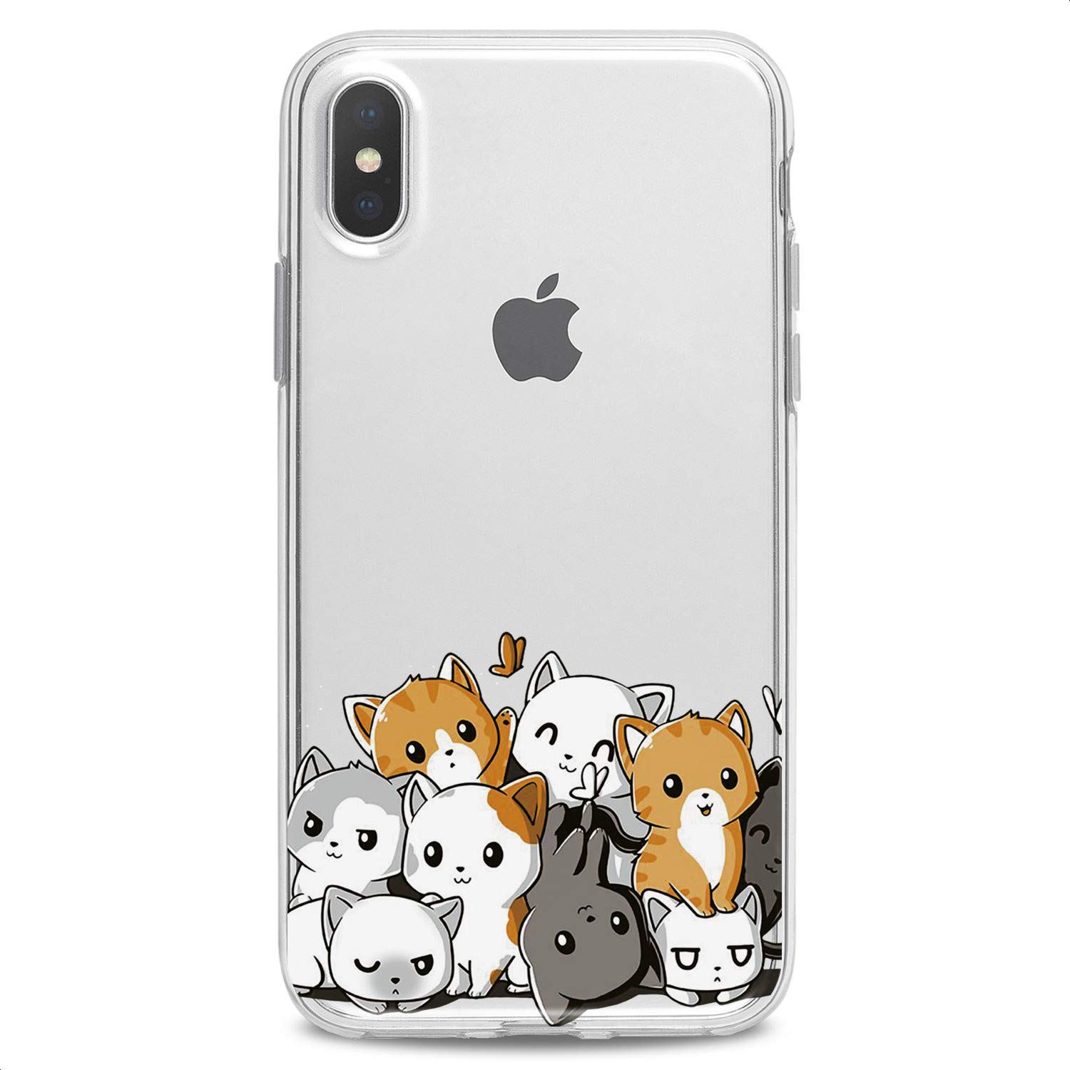 Premium TPU Phone Case for iPhone 16/15/14/13/12/11 Pro Max/Plus/Mini/XS/XR/X/8/7/6/5/SE - Cute Kawaii Cat Design with Slim Flexible Silicone Protection | Perfect for Kids, Teens & Animal Lovers - School, Work & Everyday Use