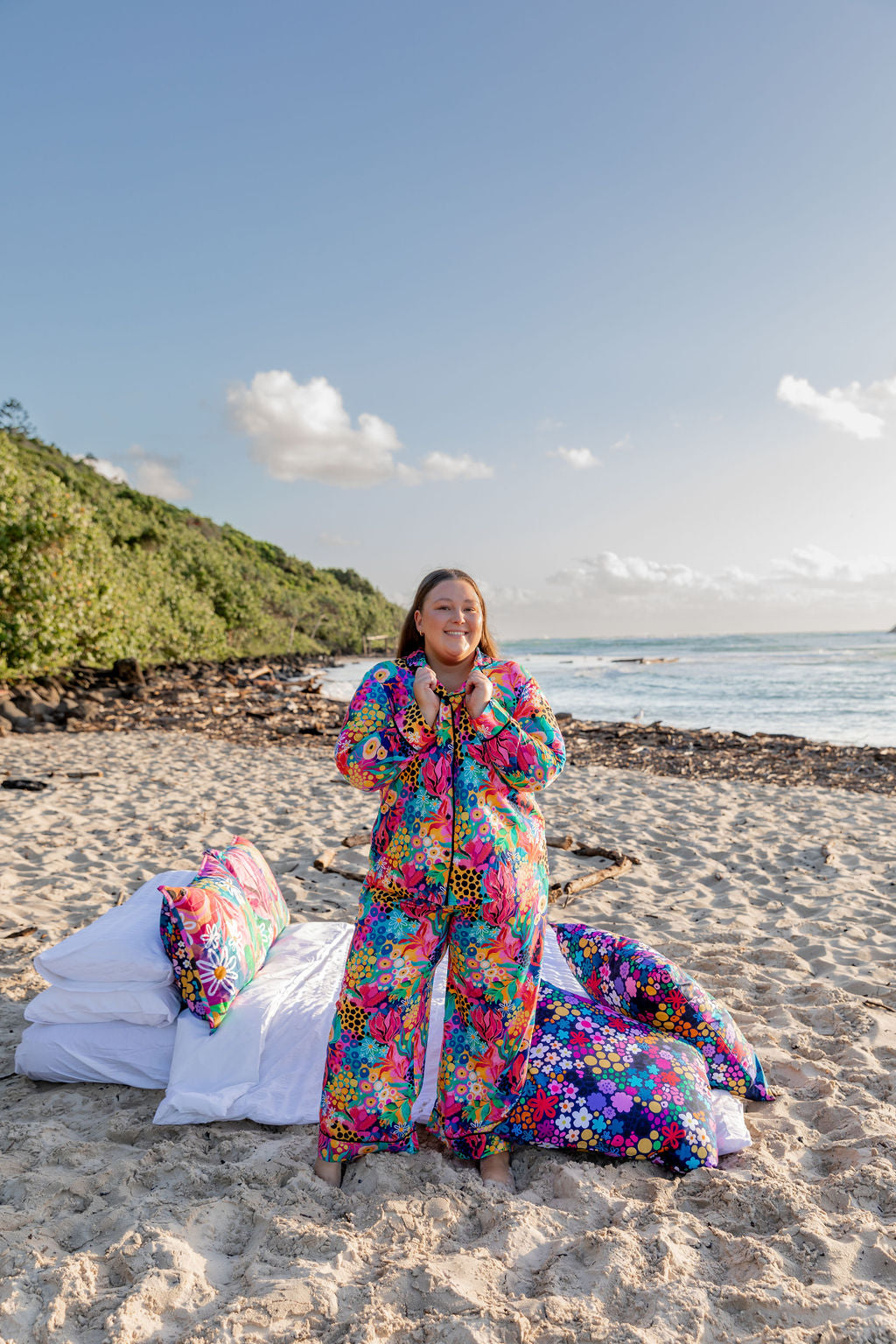 Kasey Rainbow Sundown LS Shirt & Pant Sleepwear Set - Cozy Matching Pajamas for Women | Perfect for Lounging, Sleepovers & Relaxing at Home