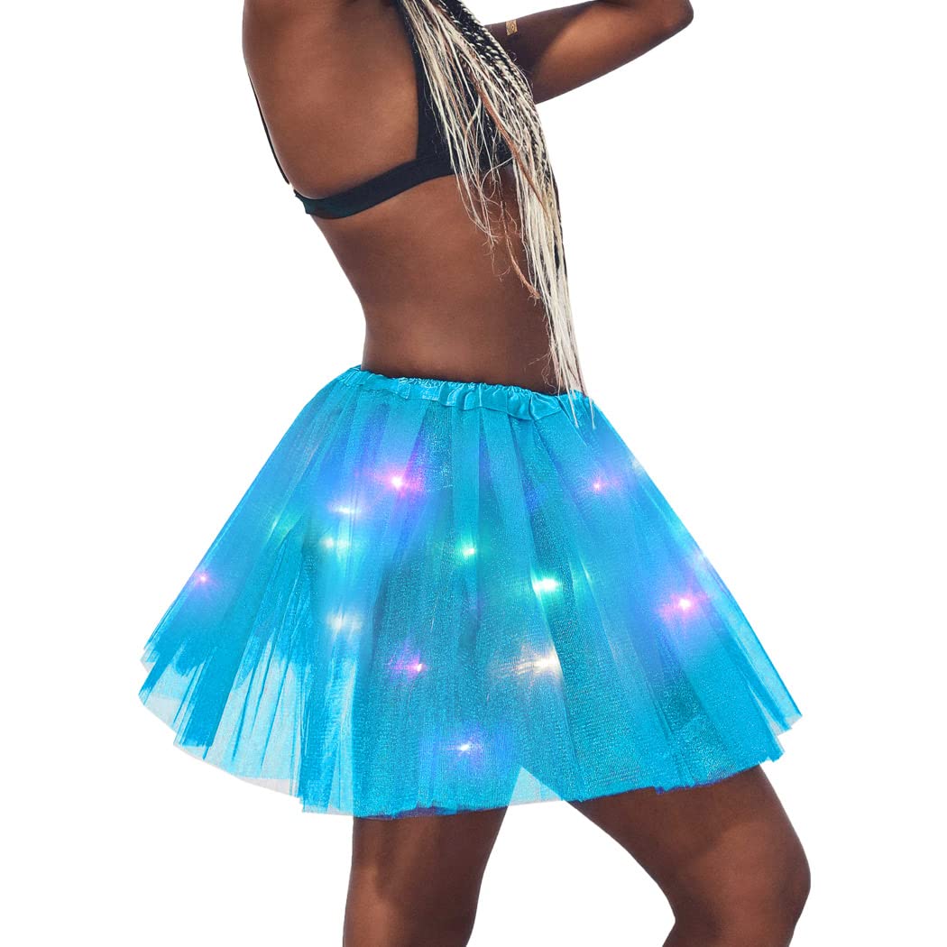 TWINKLEDE LED Light Up Tutu Skirt - Sparkly Tulle Dance Skirt for Women | Ballet, Party, Rave Costume | Perfect for Dance Performances, Halloween & Festive Celebrations