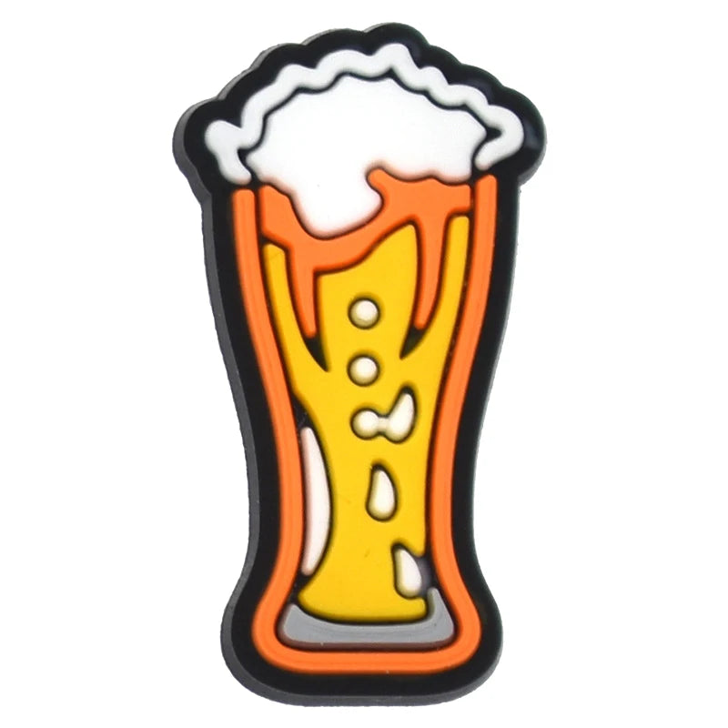 PVC Beer Shoe Charms for Crocs - 1pc Decorative Badge for Men, Women & Kids - Fun Accessory for Sandals, Shoes & Jeans - Perfect Christmas Gift for Beer Lovers