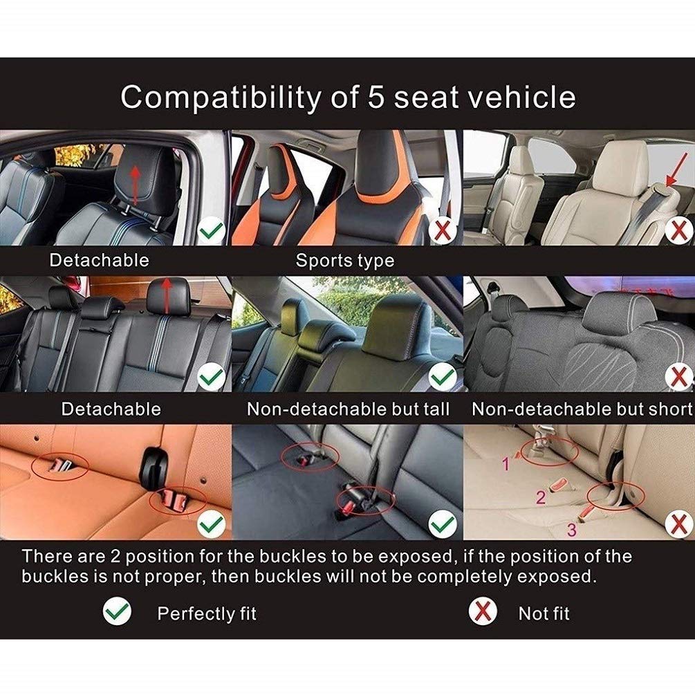 Premium Universal Fit 5-Seat Full Set Luxury Leather Car Seat Covers - All-Weather Protection (Black & Pink) | Perfect for SUVs, Sedans & Trucks | Enhances Comfort & Protects Upholstery