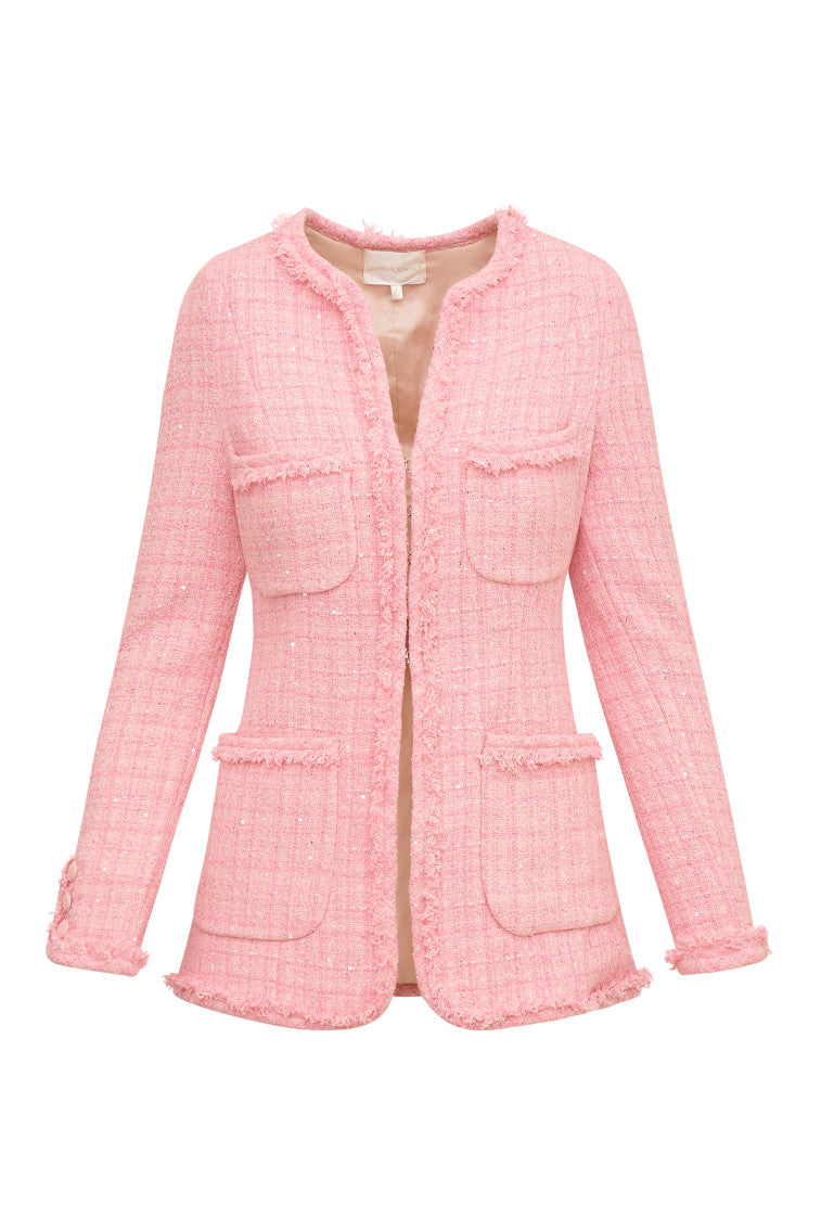 Adrina Sparkle Tweed Jacket for Women - Elegant Blazer with Glitter Details | Perfect for Office, Party & Special Occasions